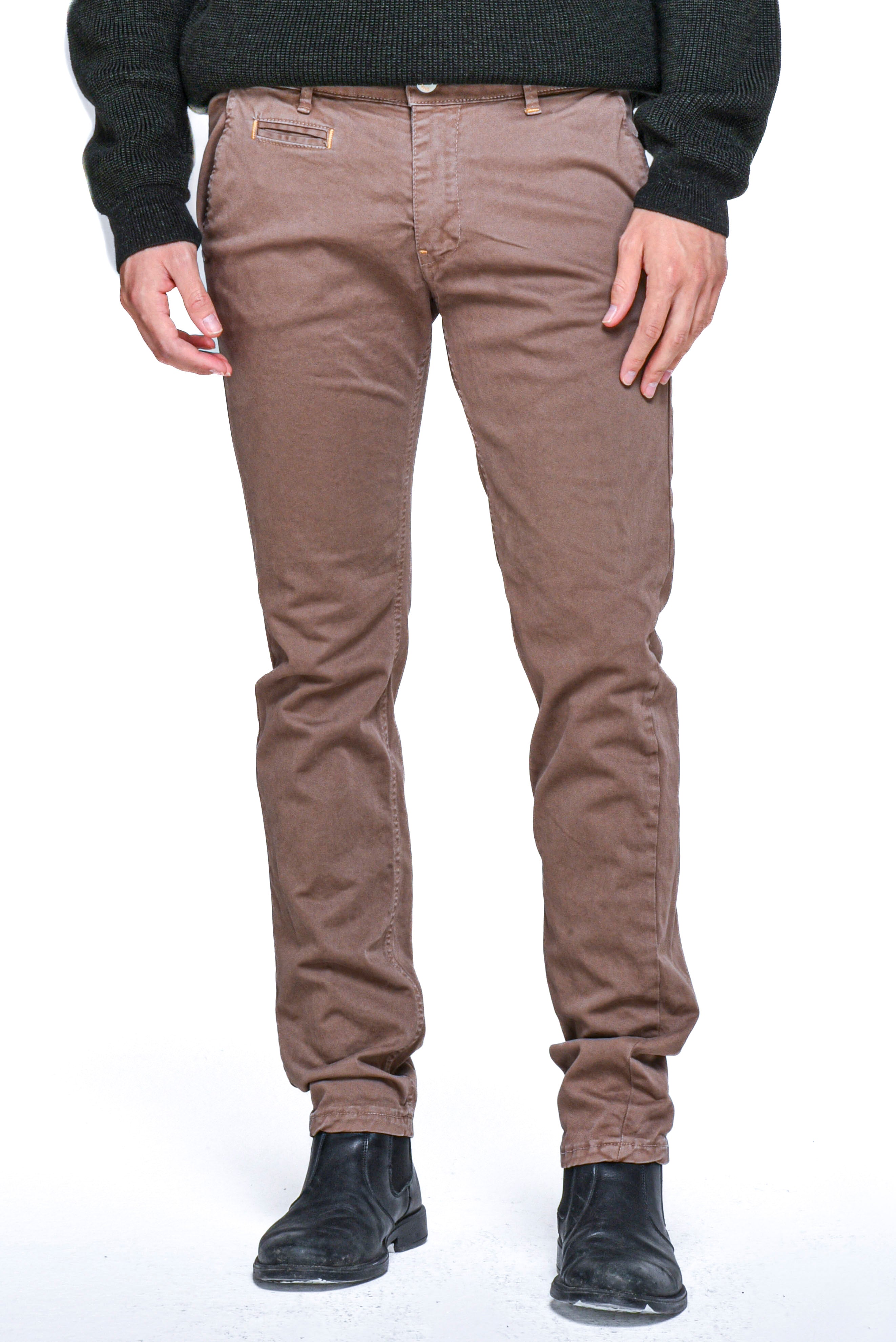 Pantaloni in cotone slim Kinos fango FW24/25