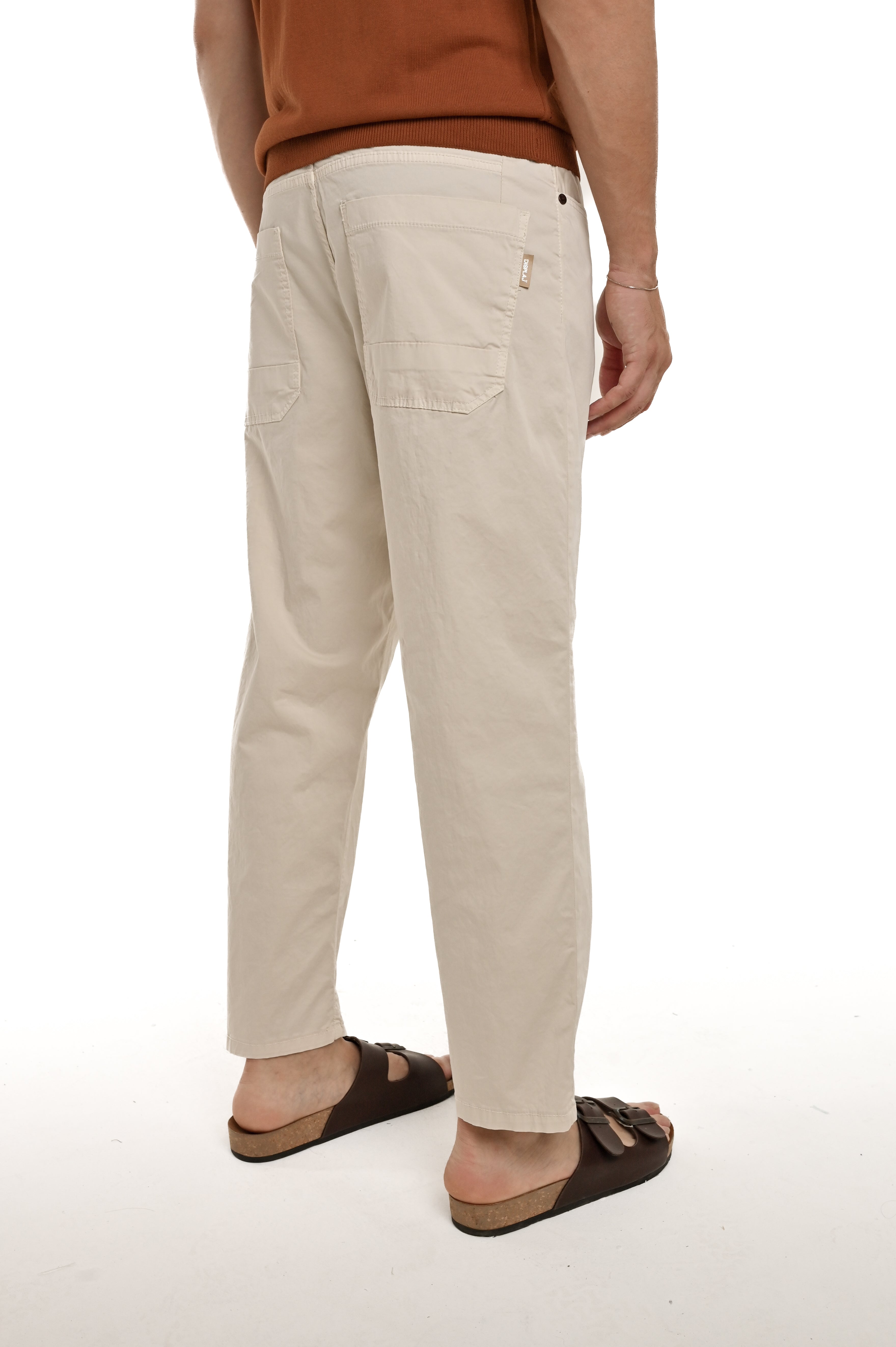 Pantaloni in cotone loose King Raso panna SS25