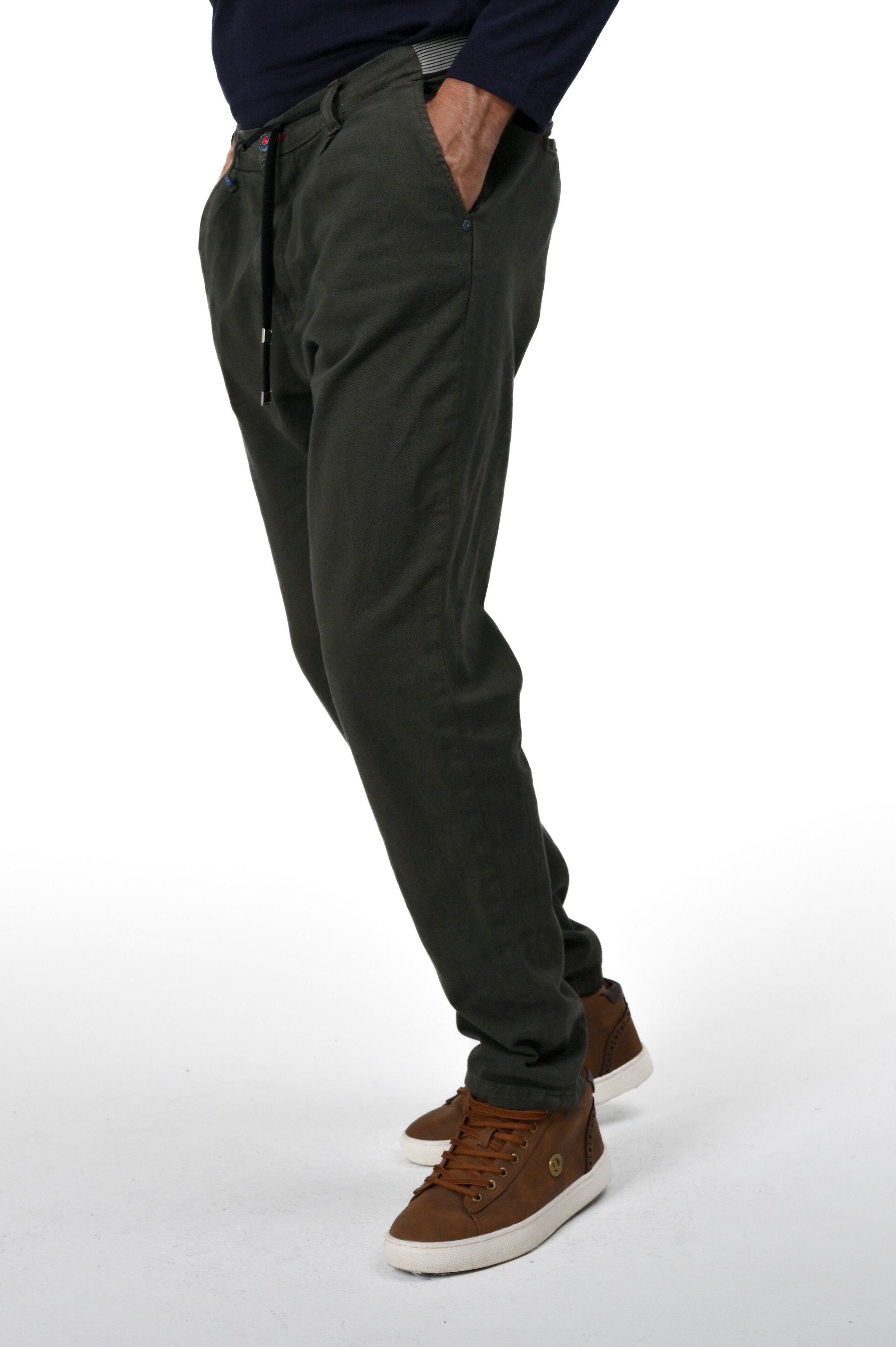 Pantaloni in cotone regular Lion Bull verde FW24/25