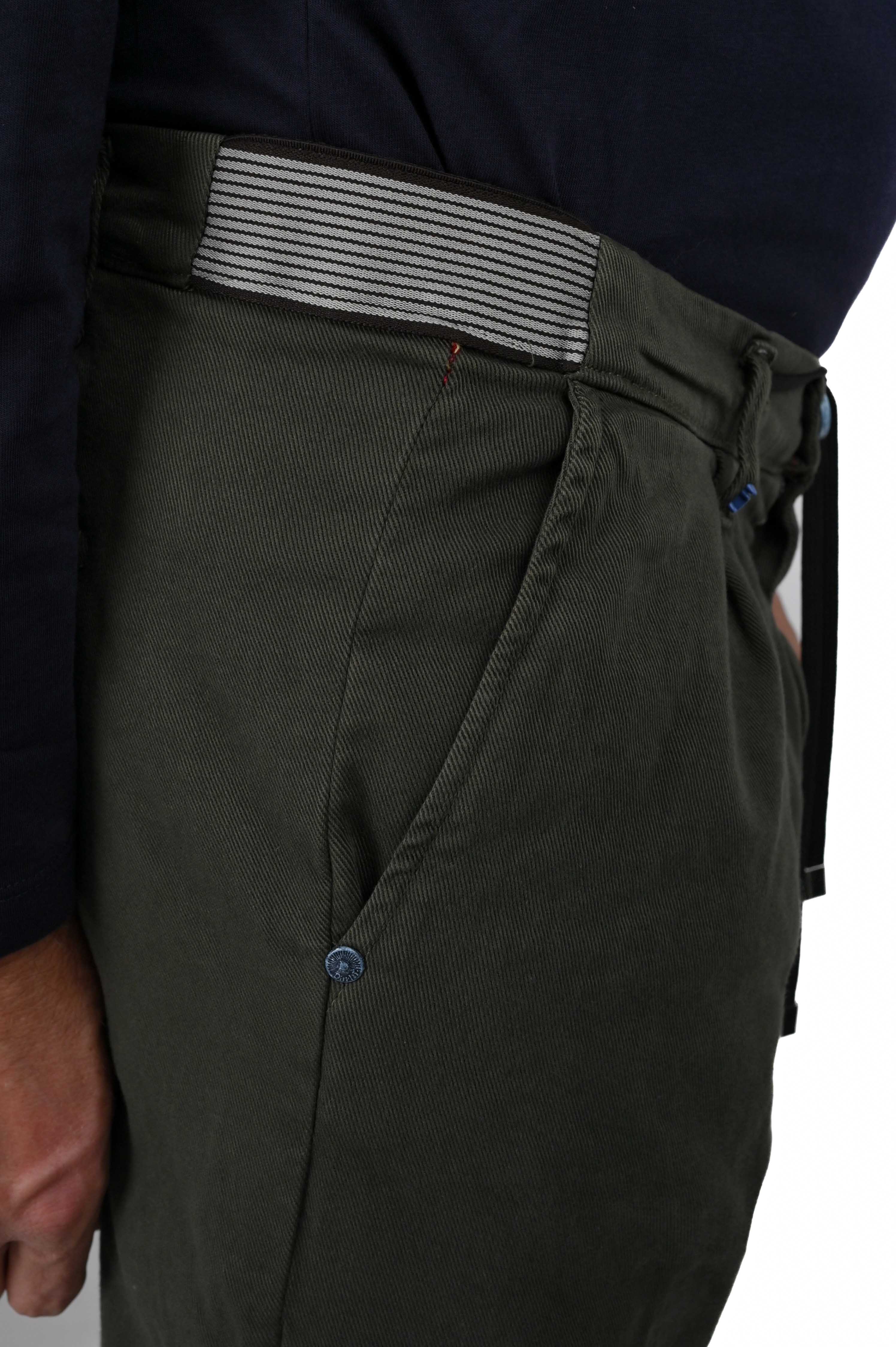 Pantaloni in cotone regular Lion Bull verde FW24/25