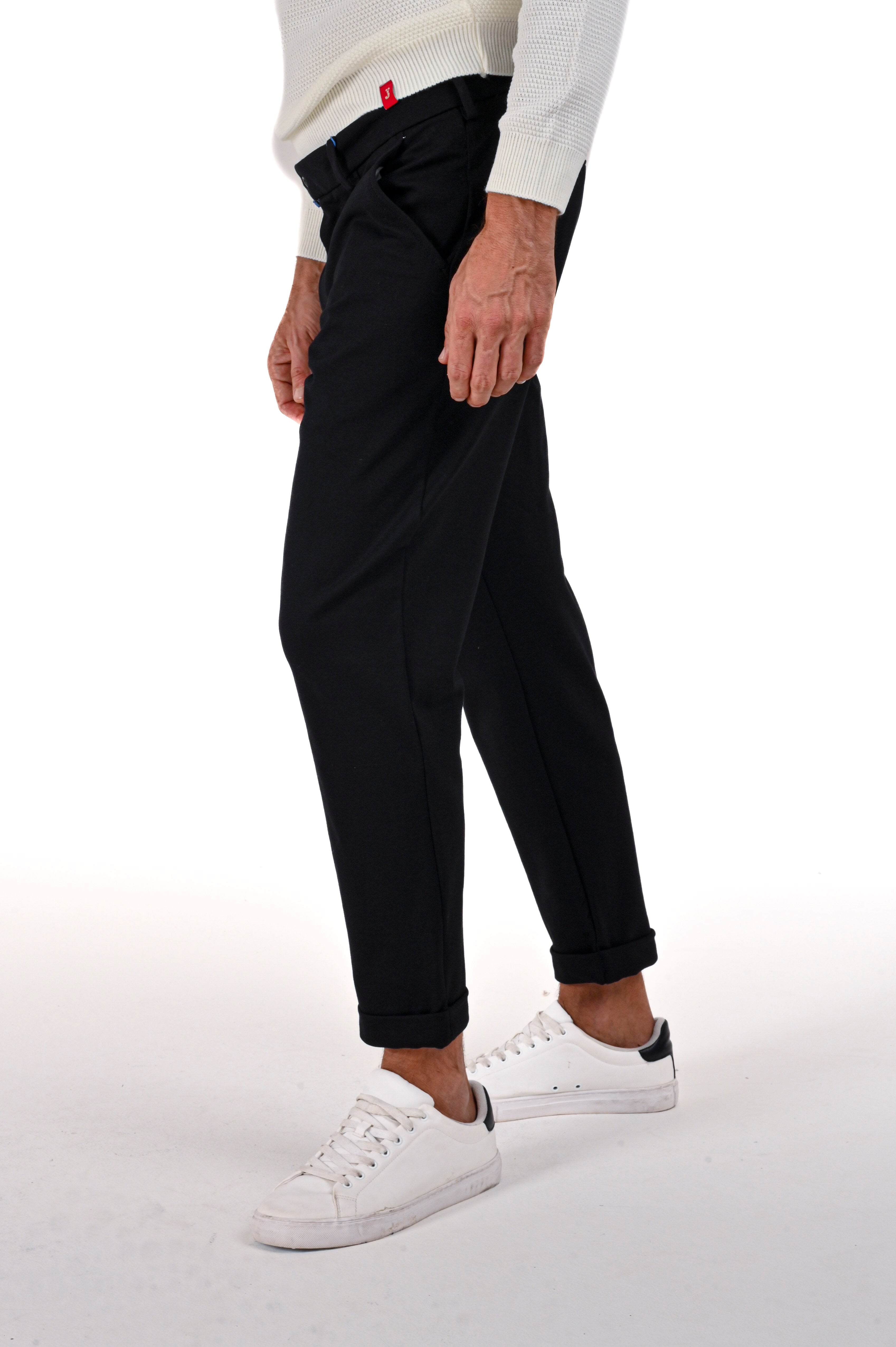 Pantaloni classici slim Racket Baton nero FW24/25