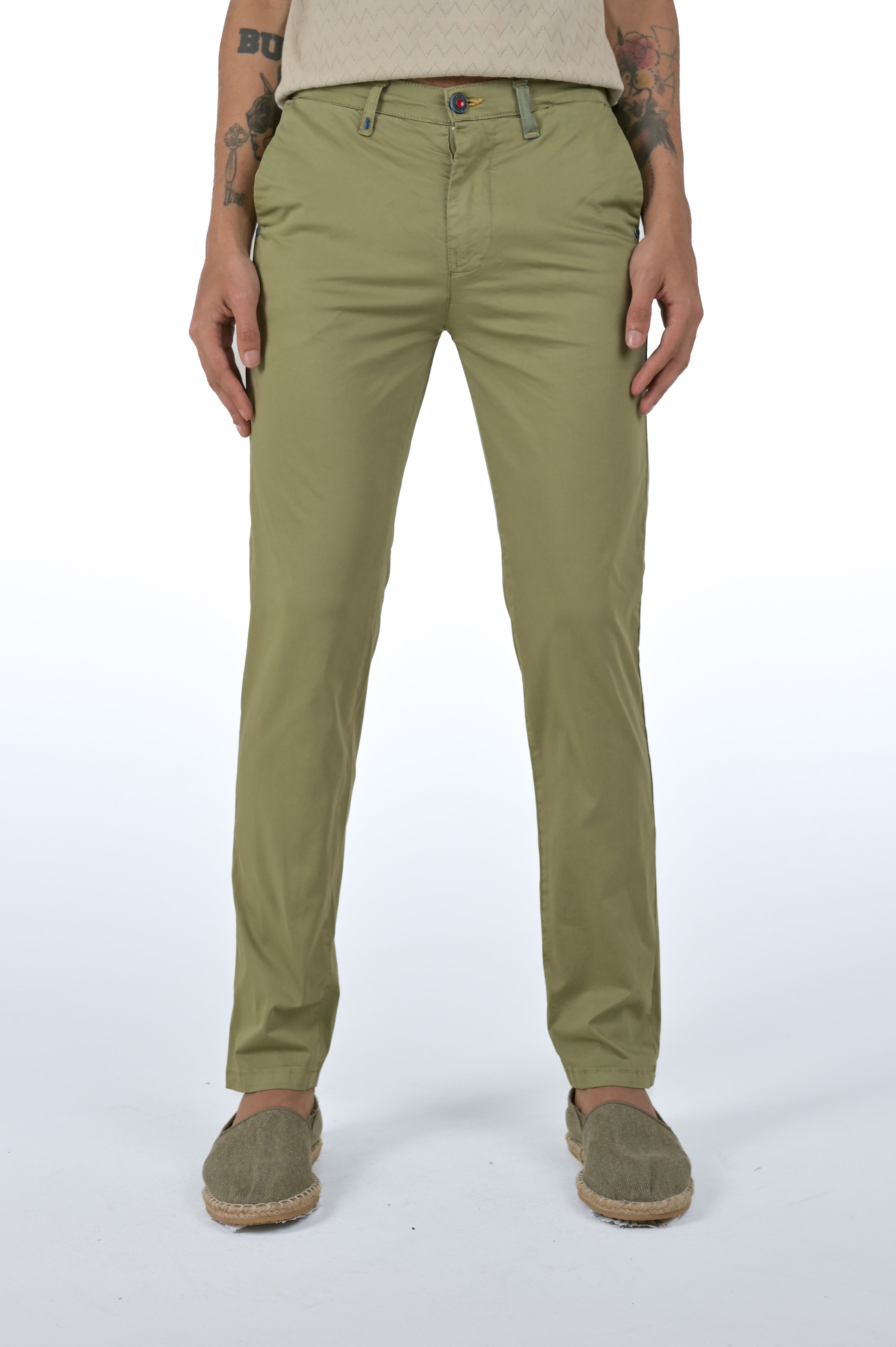 Slim Sonic Satin Green Pants SS24