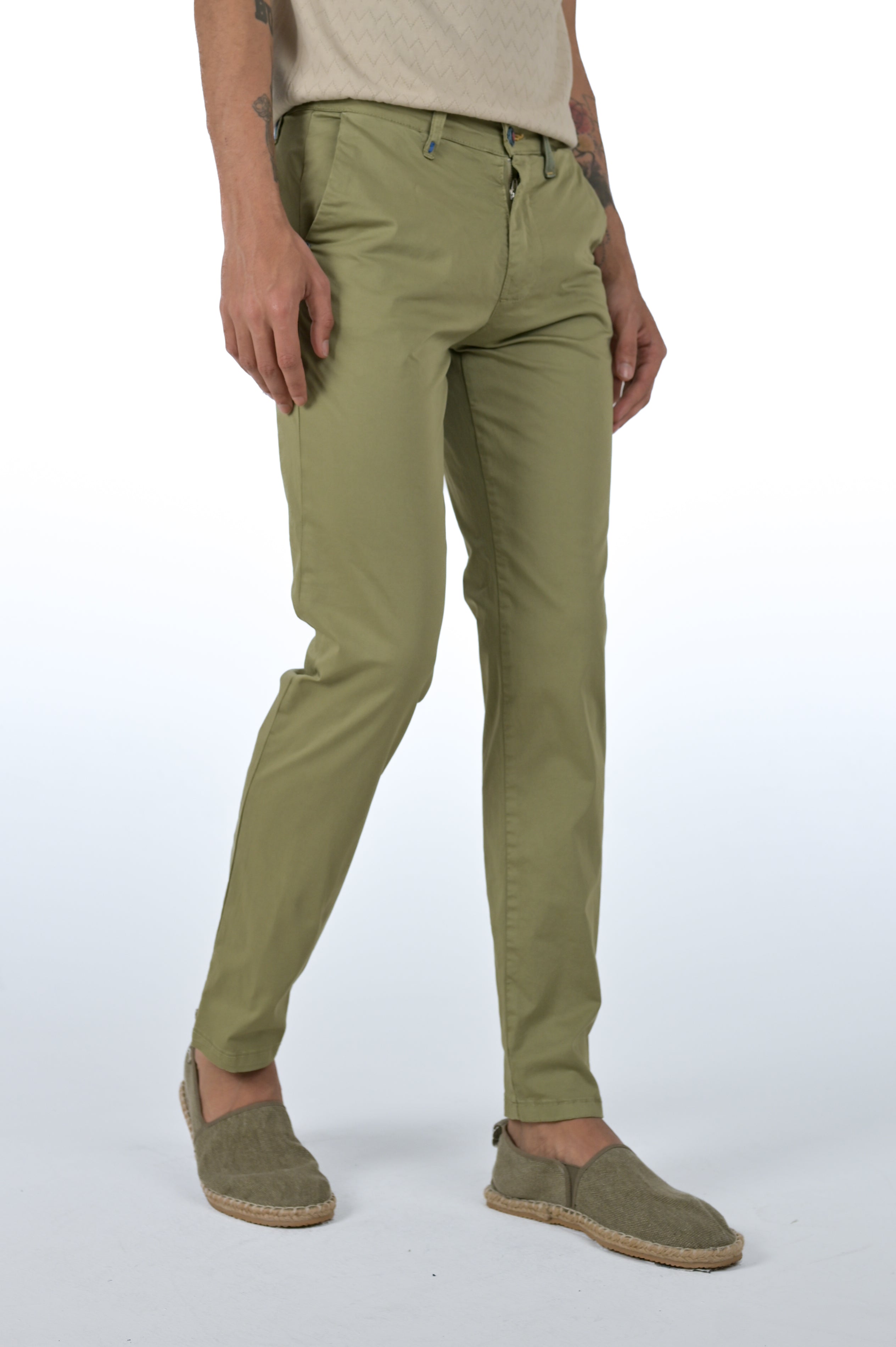 Slim Sonic Satin Green Pants SS24