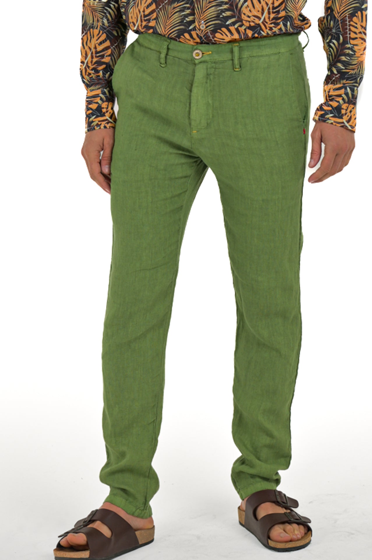 Slim trousers Sonic Linen Pear Green SS24