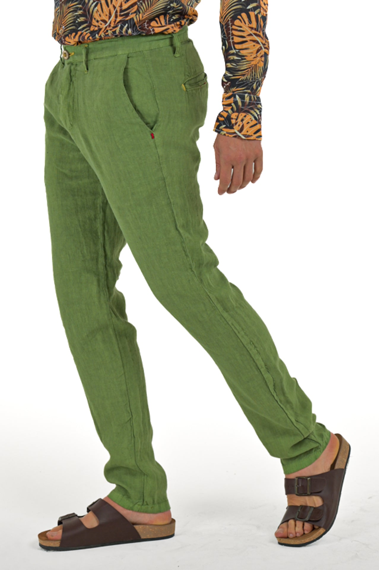 Slim trousers Sonic Linen Pear Green SS24