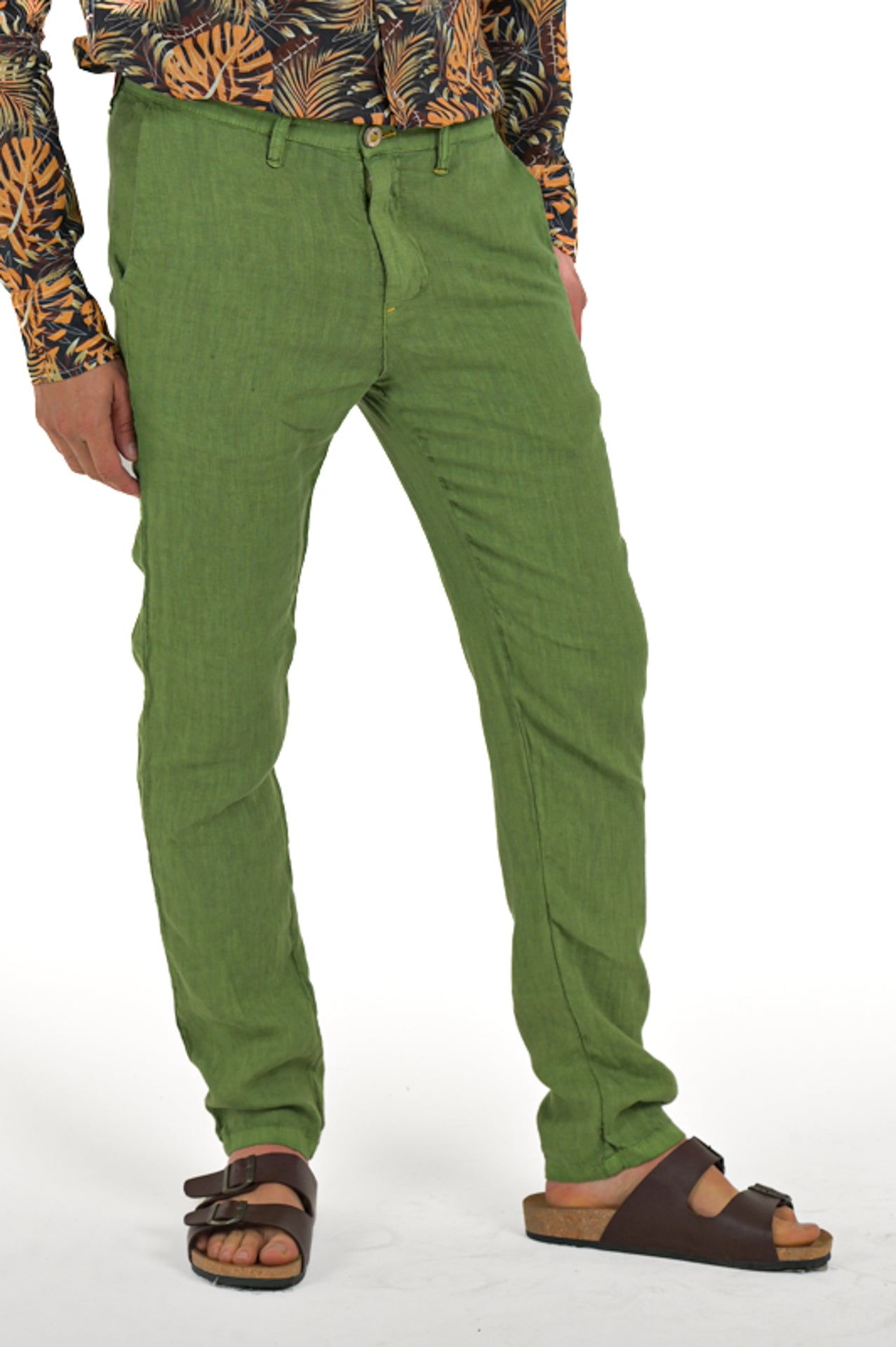 Slim trousers Sonic Linen Pear Green SS24