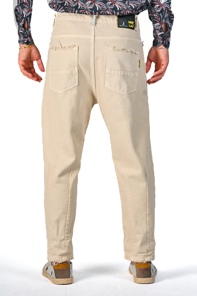 Loose Wide Astra Beige Cotton Pants SS22