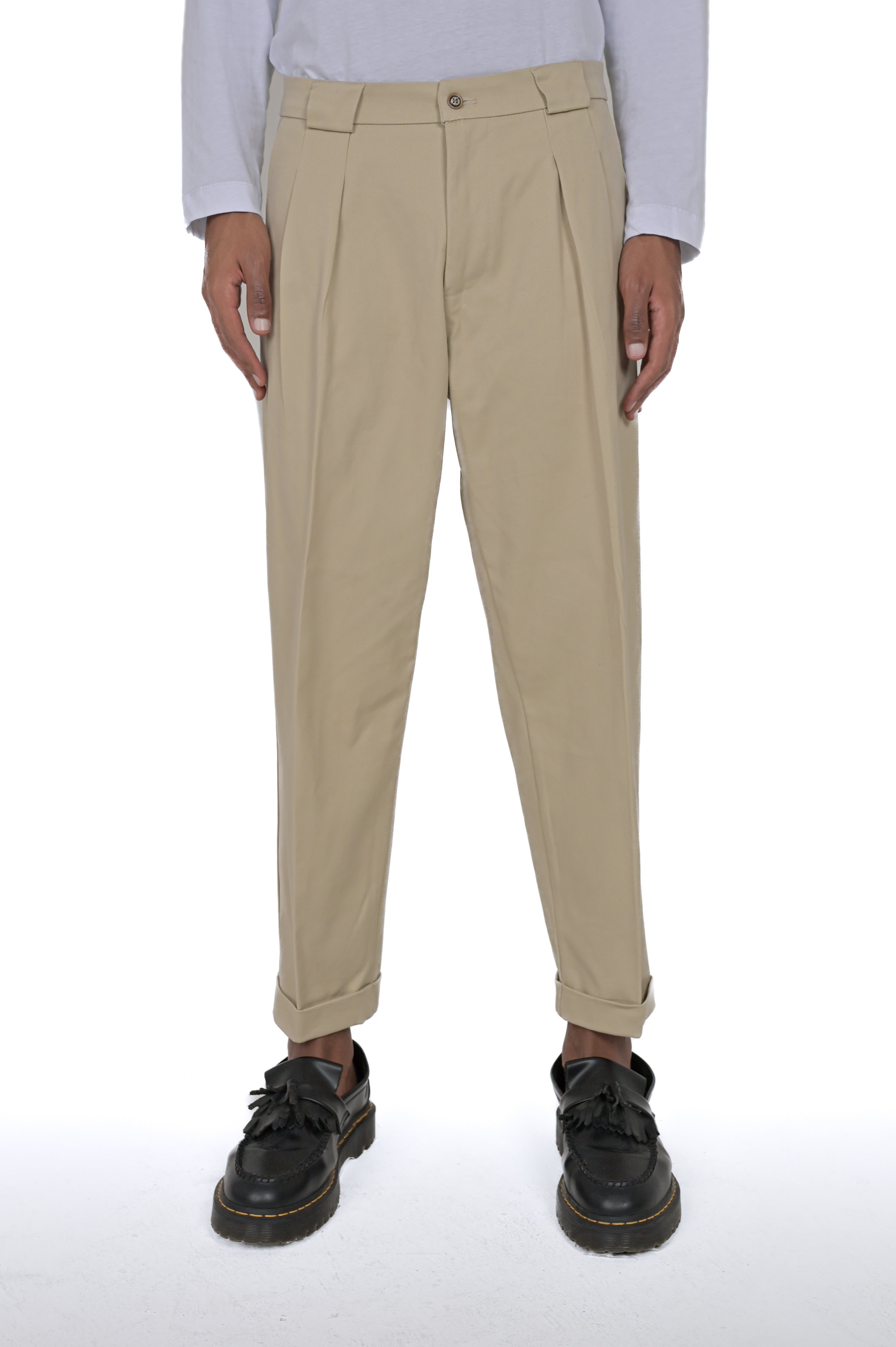 Pantaloni classici loose Dance Bull beige FW24/25