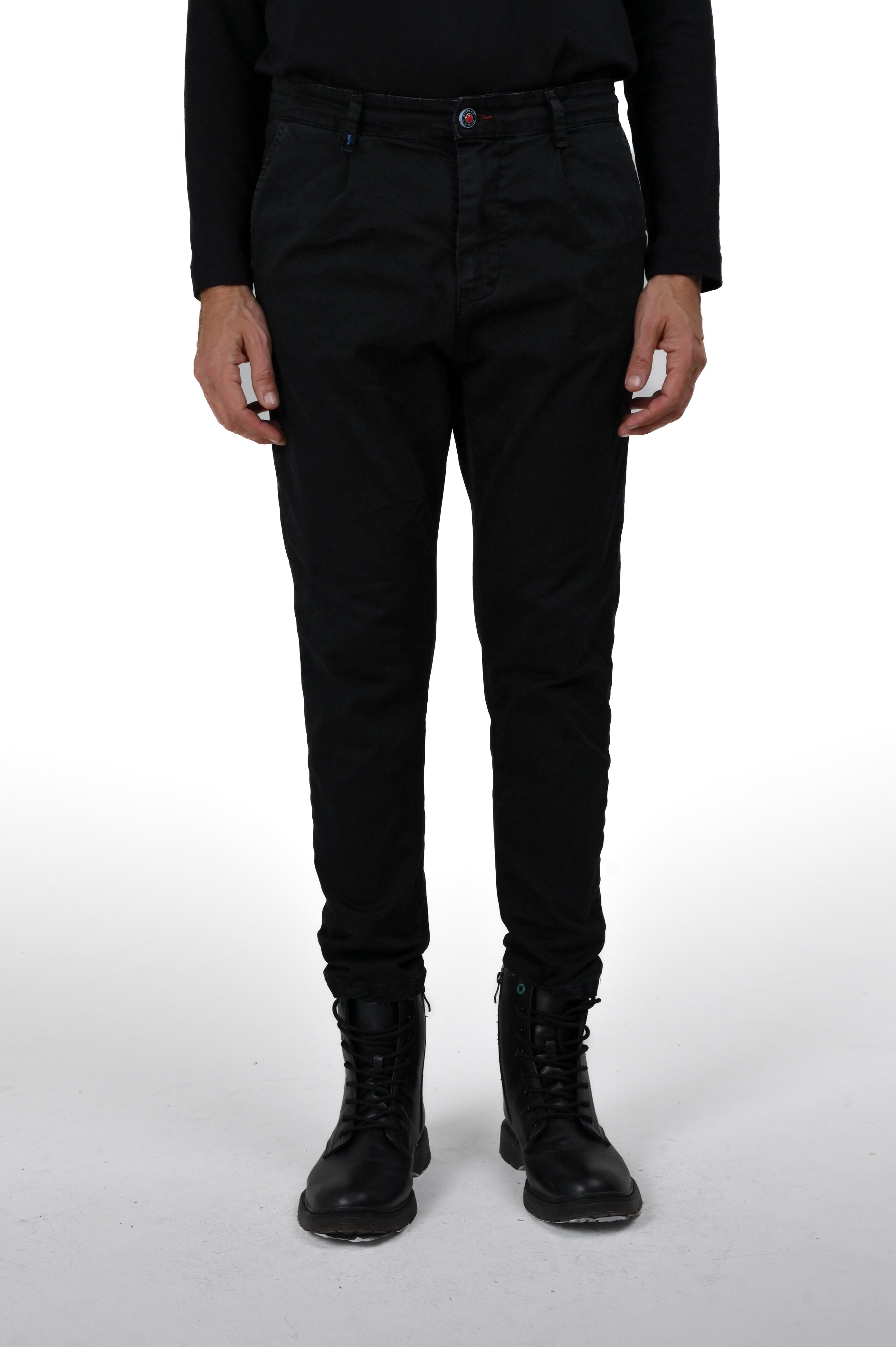 New Private Gab Black Tapered Cotton Pants FW24/25