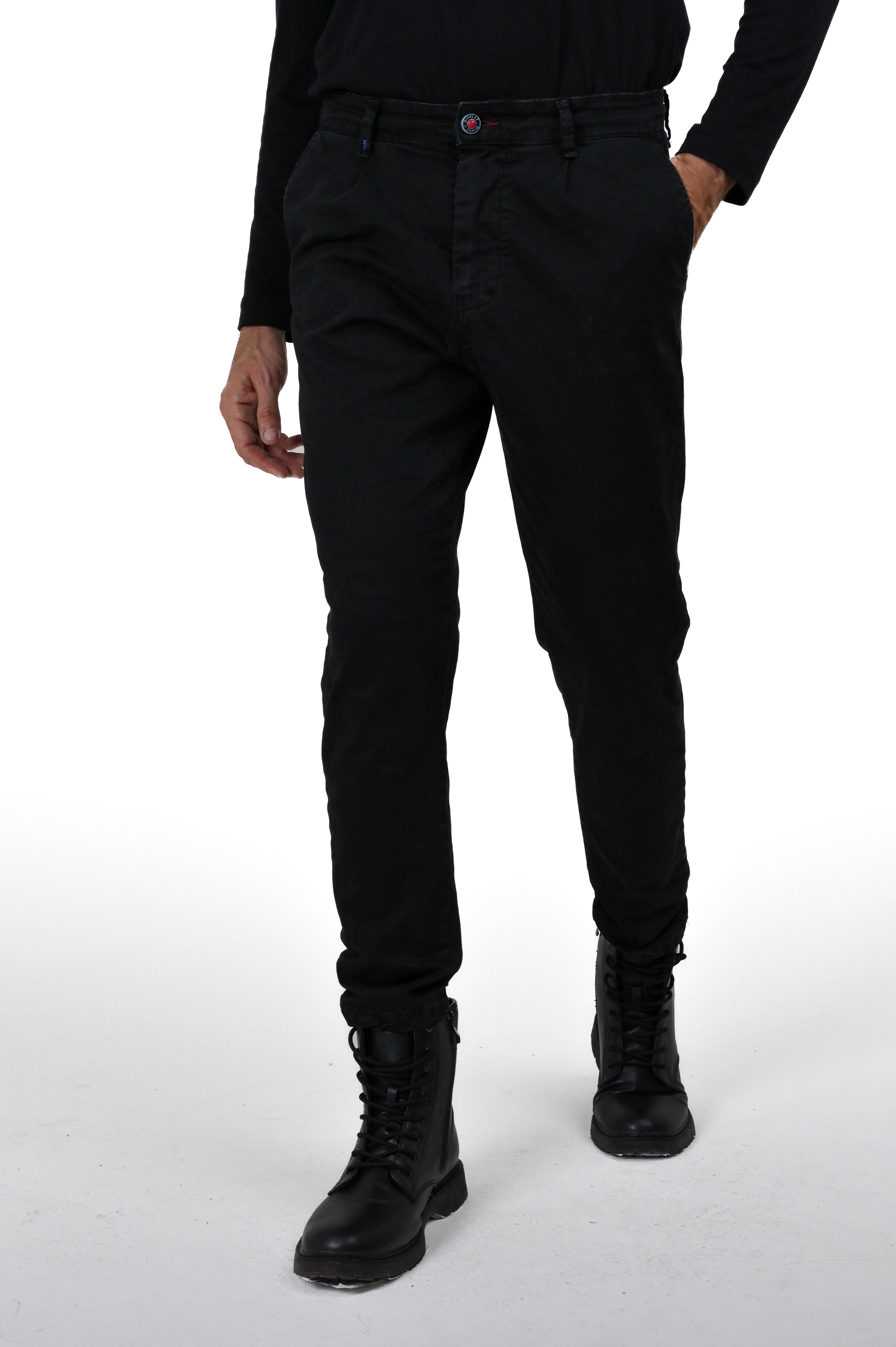 New Private Gab Black Tapered Cotton Pants FW24/25