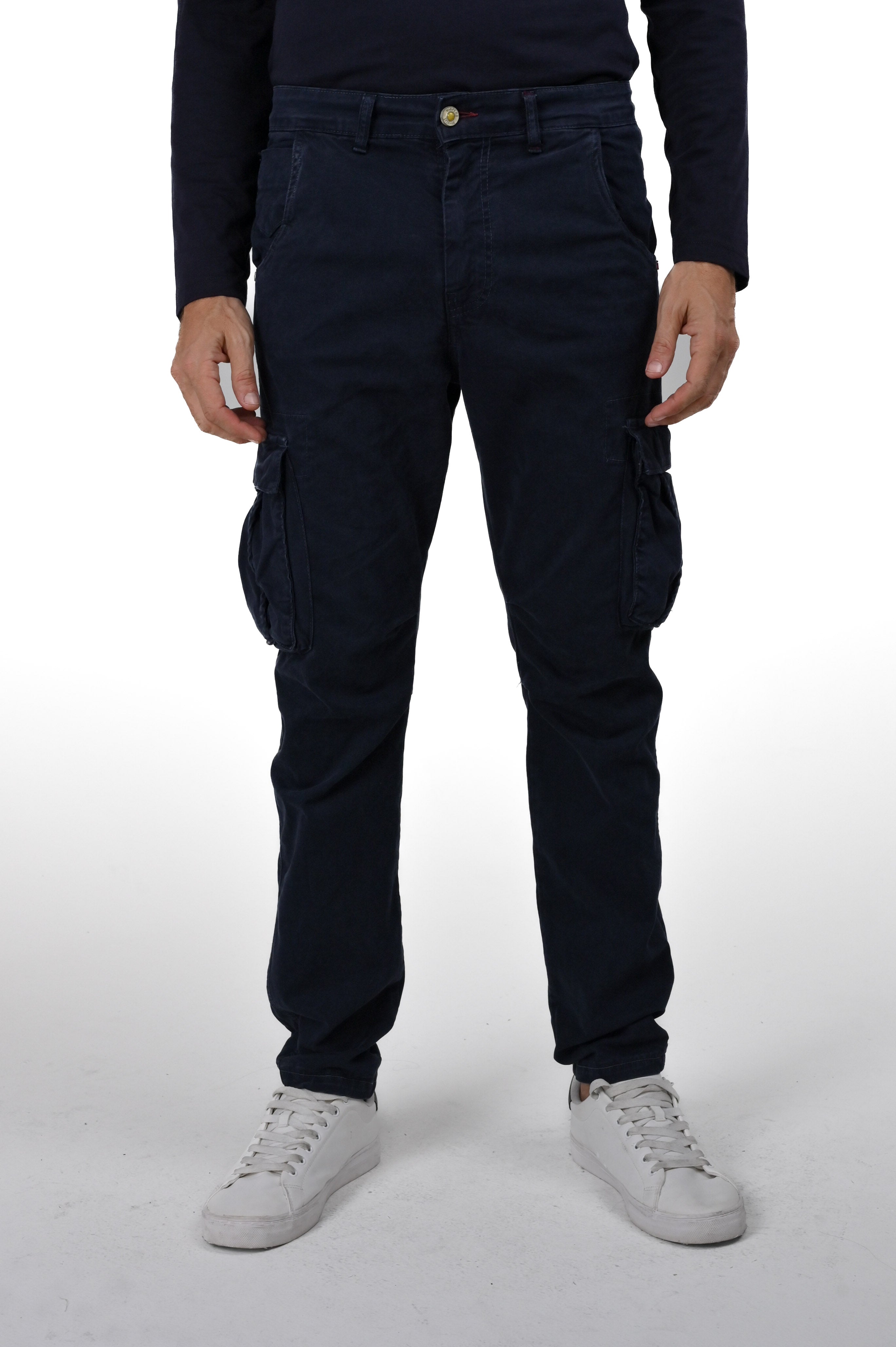 Marktas Blue Regular Cotton Trousers FW24/25