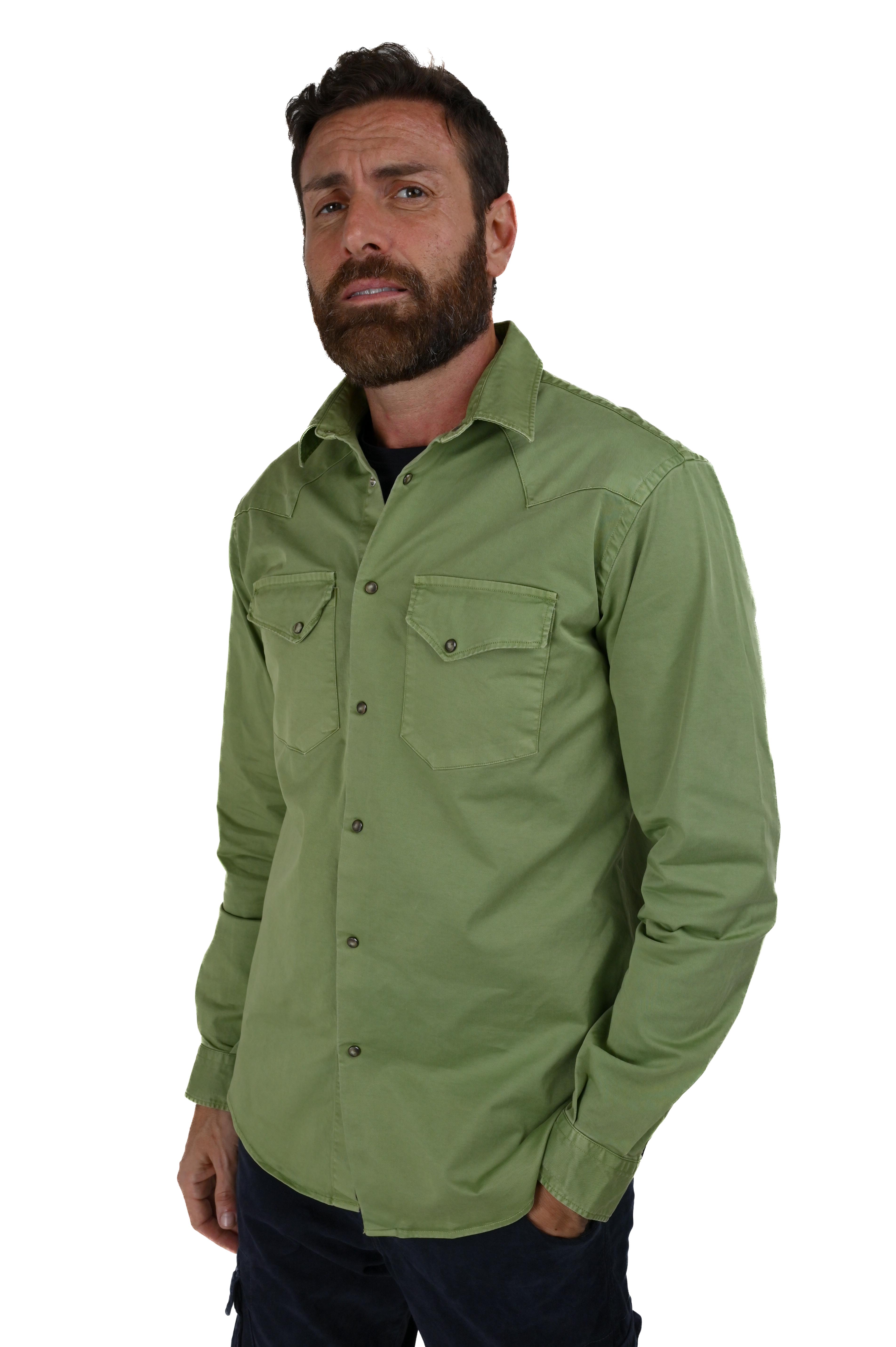 Spy Bull Olive Regular Cotton Shirt FW24/25