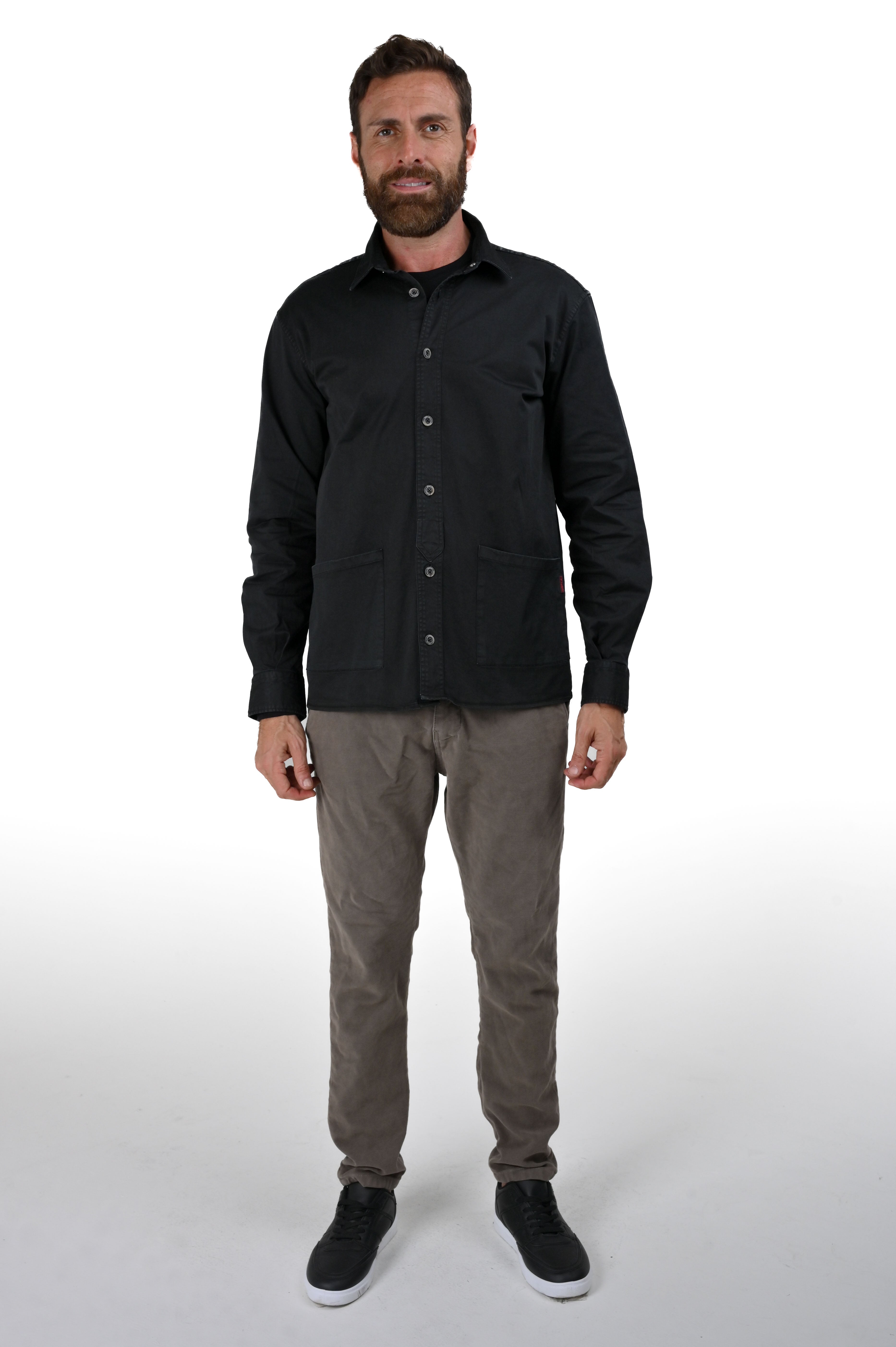 Sun Bull Regular Cotton Shirt Black FW24/25