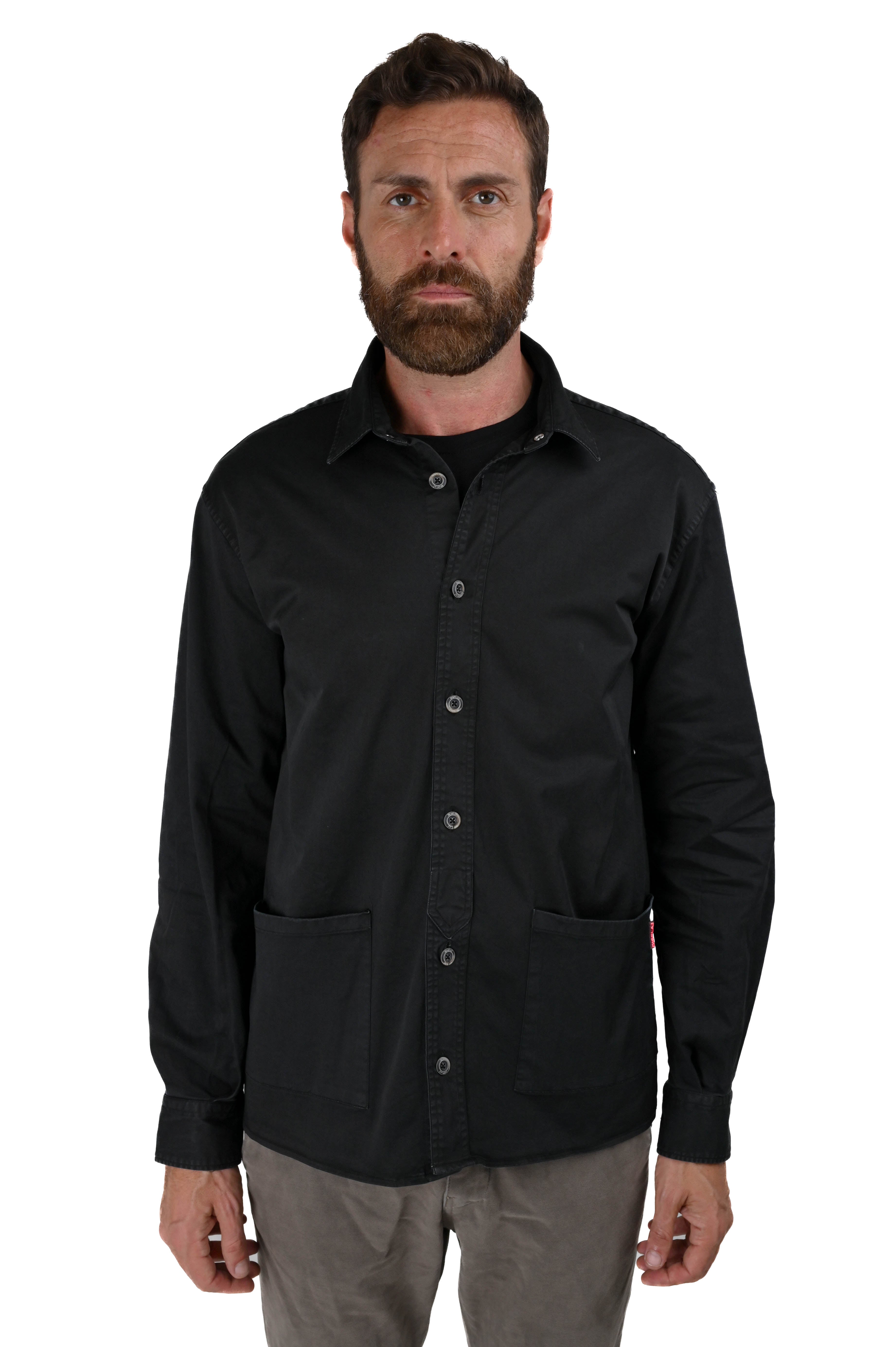 Sun Bull Regular Cotton Shirt Black FW24/25