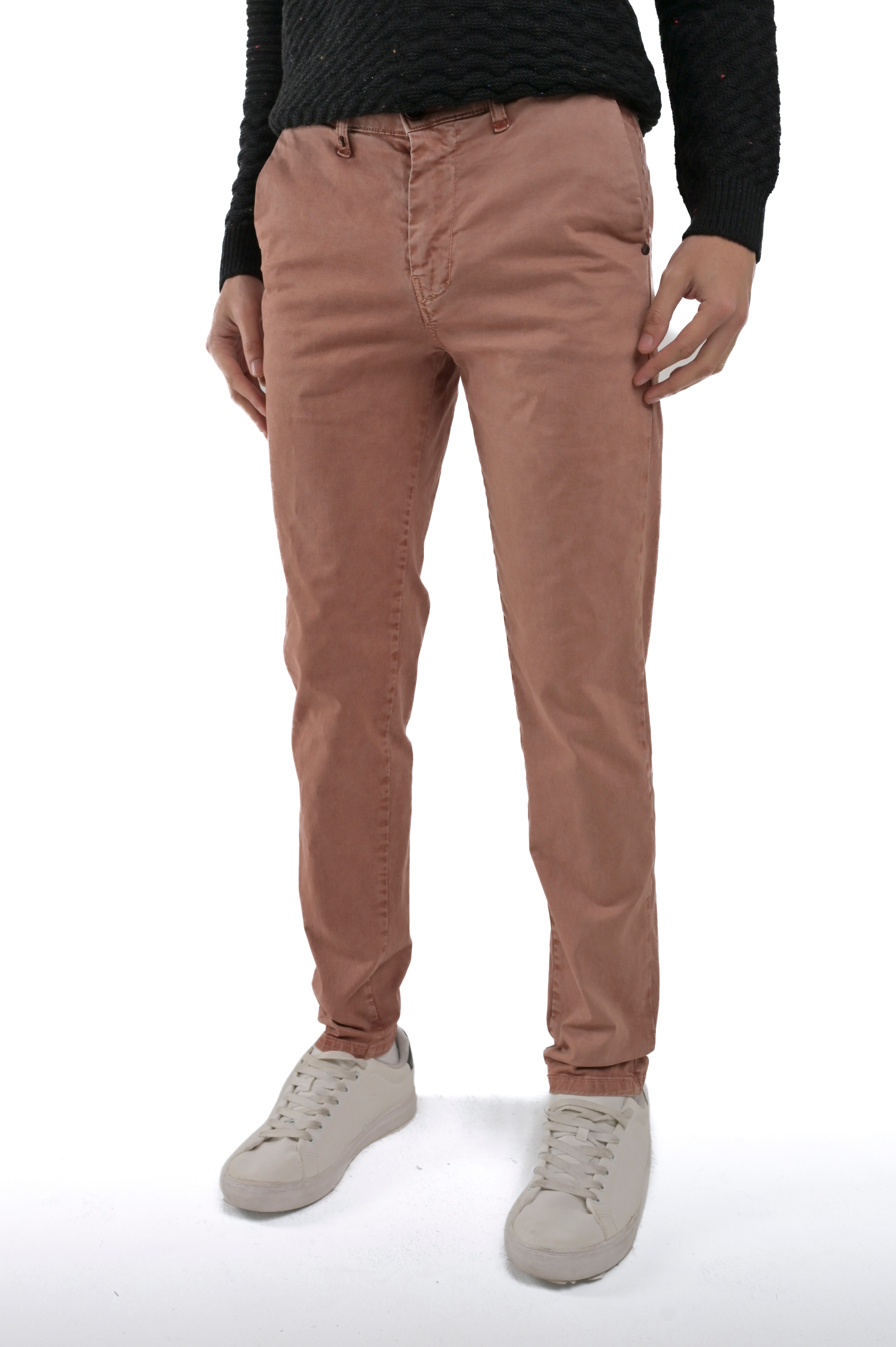 Pantaloni in cotone slim Sonic Raso terra di siena FW24/25