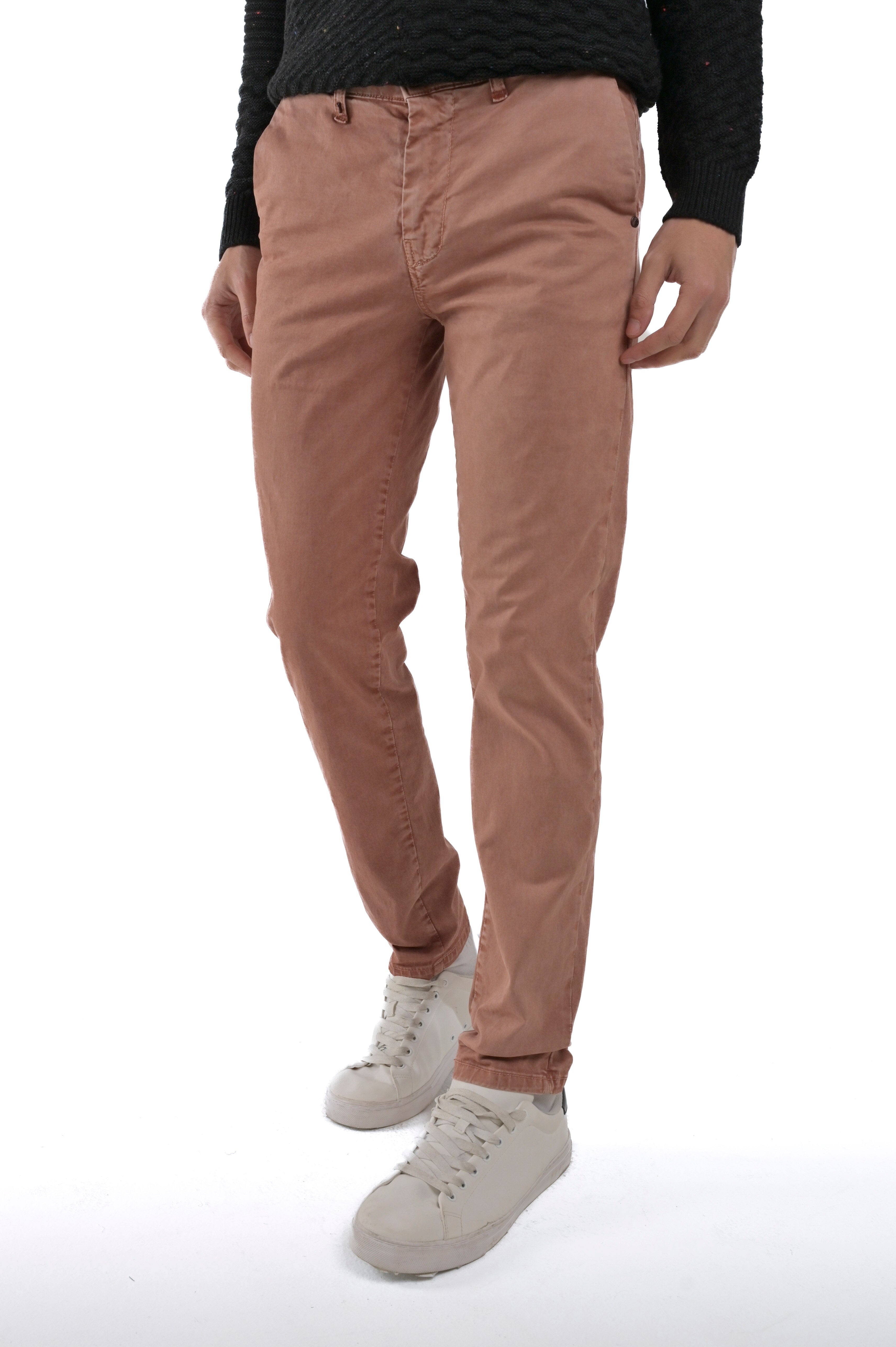 Pantaloni in cotone slim Sonic Raso terra di siena FW24/25