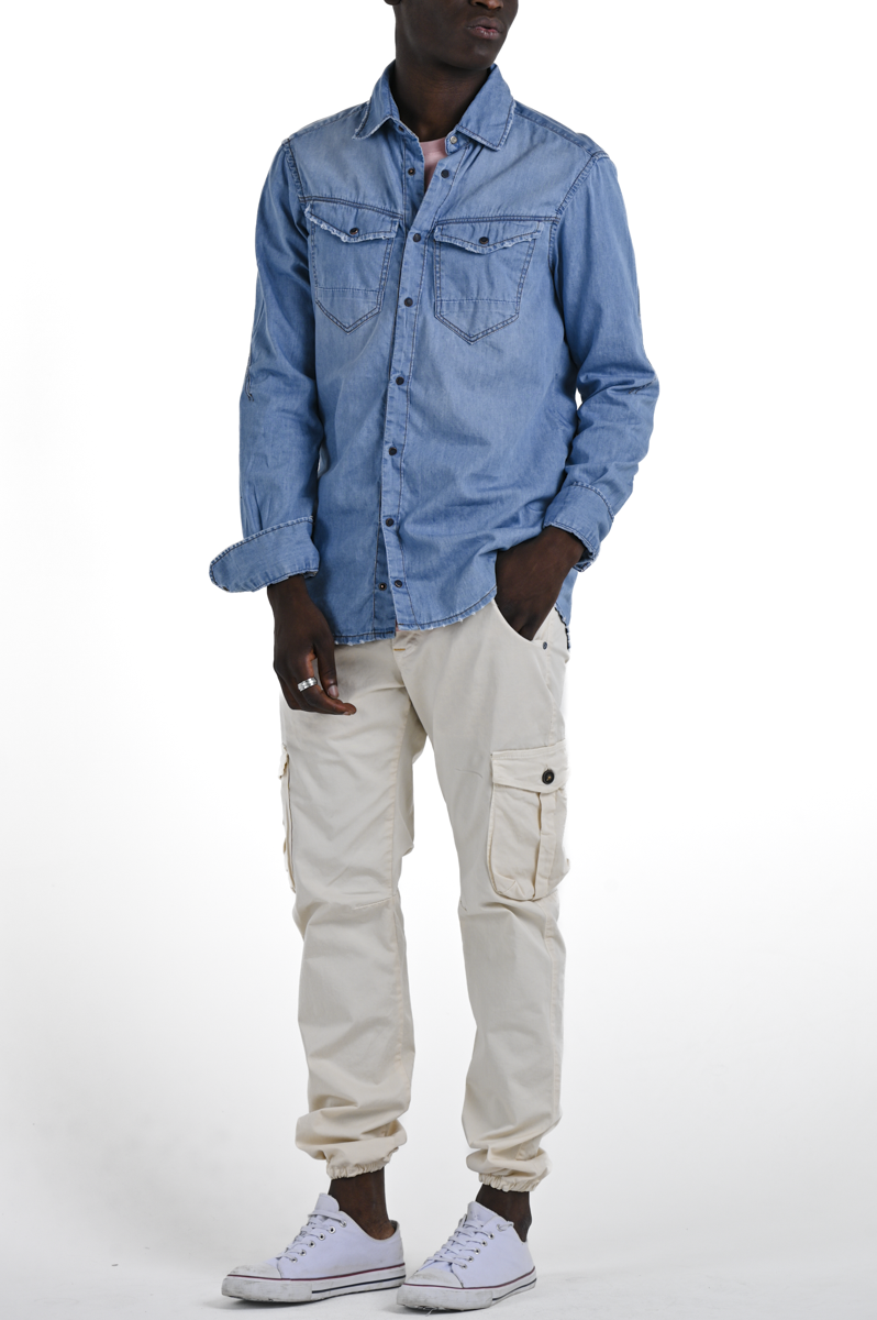 Camicia in denim regular Park Music Chiaro SS25