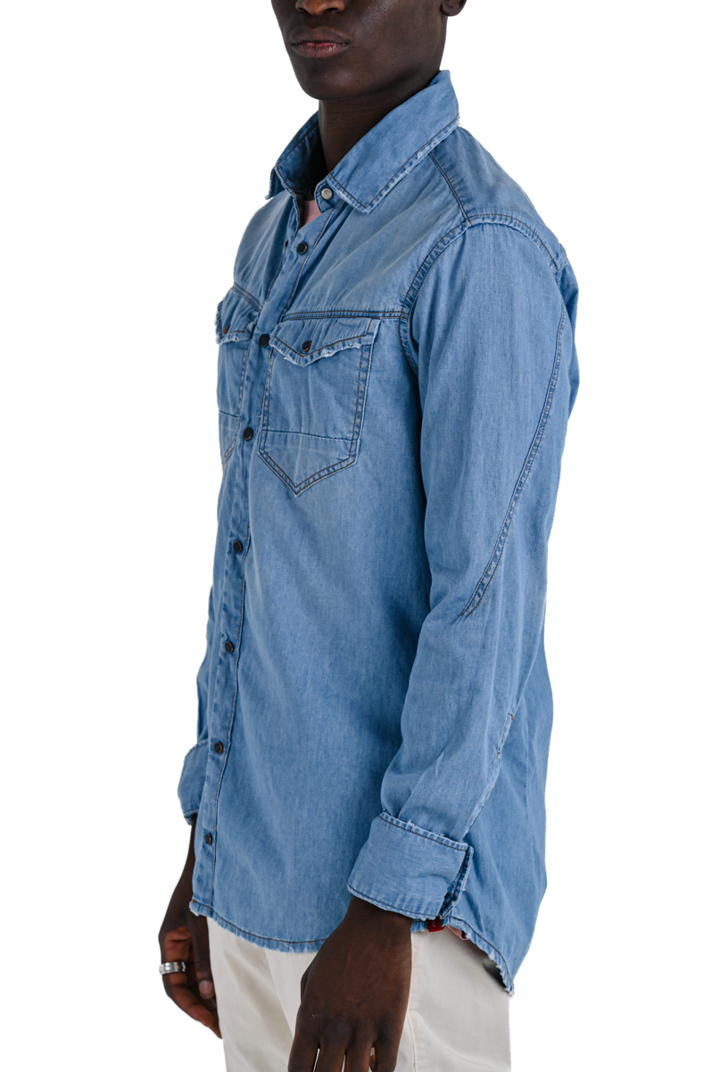 Camicia in denim regular Park Music Chiaro SS25