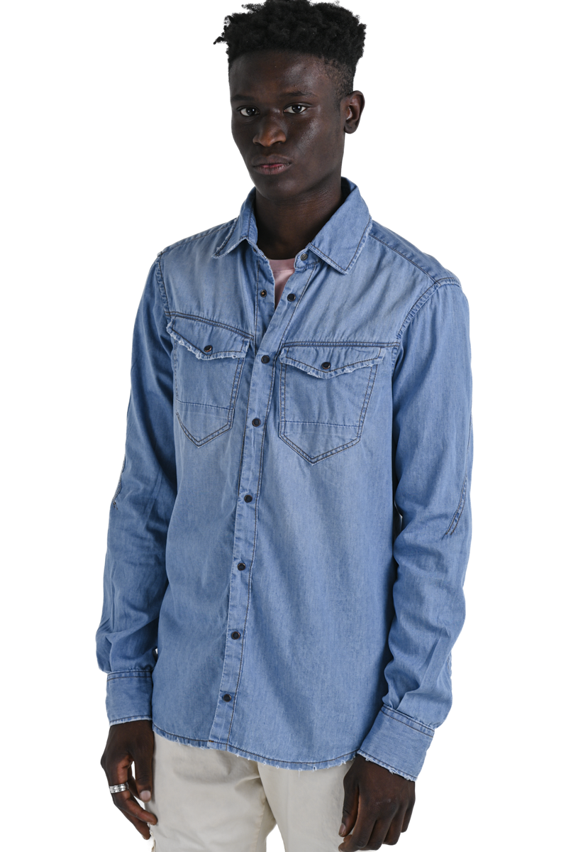 Camicia in denim regular Park Music Chiaro SS25