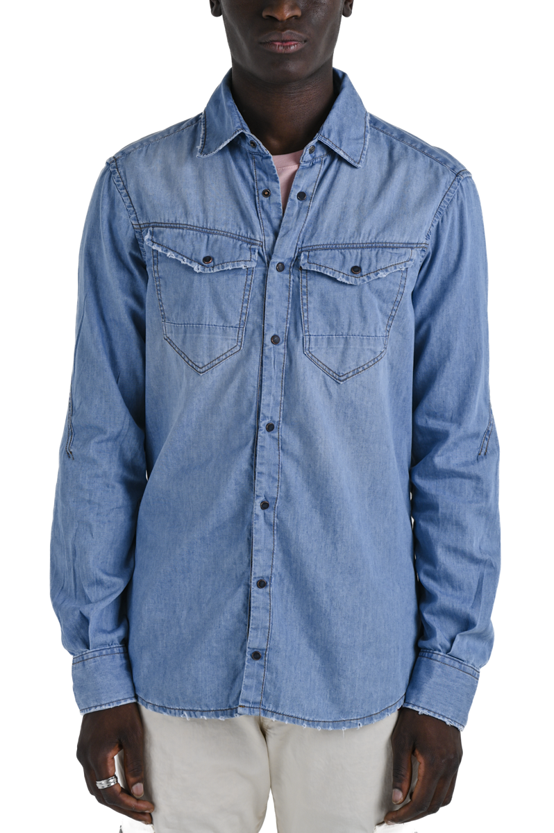 Camicia in denim regular Park Music Chiaro SS25