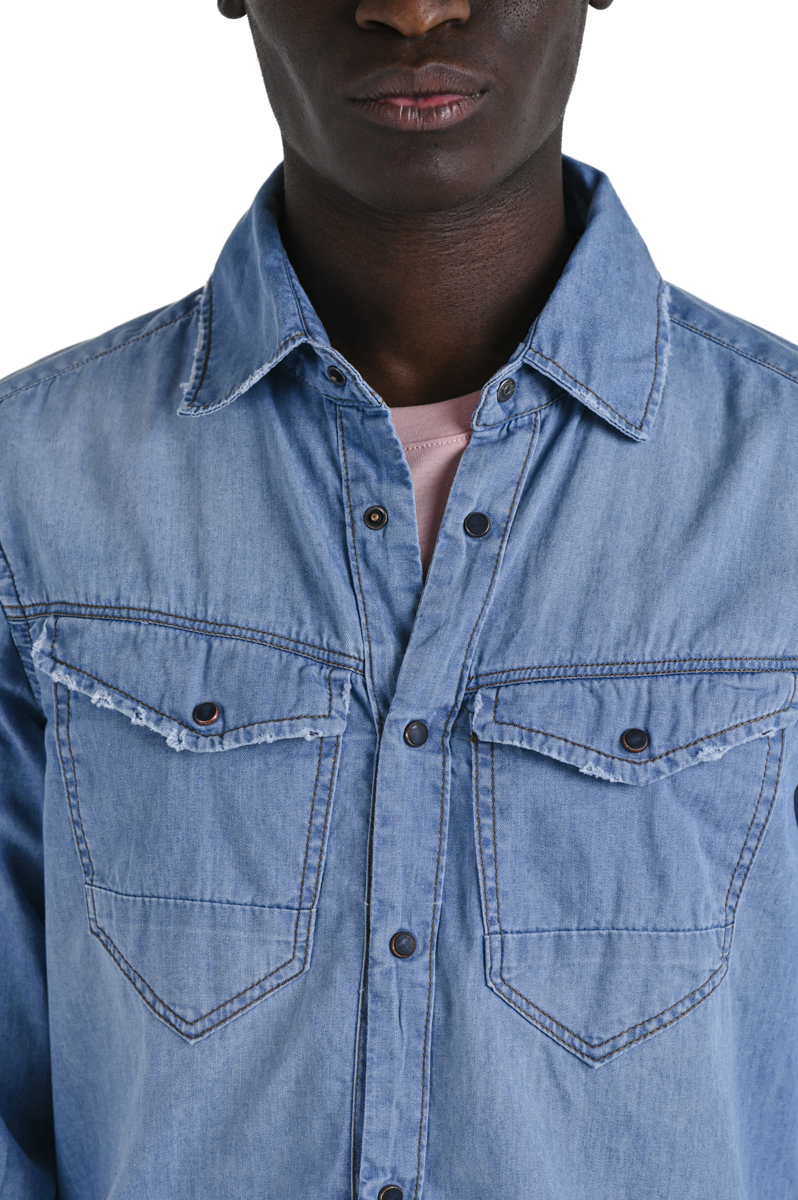 Camicia in denim regular Park Music Chiaro SS25