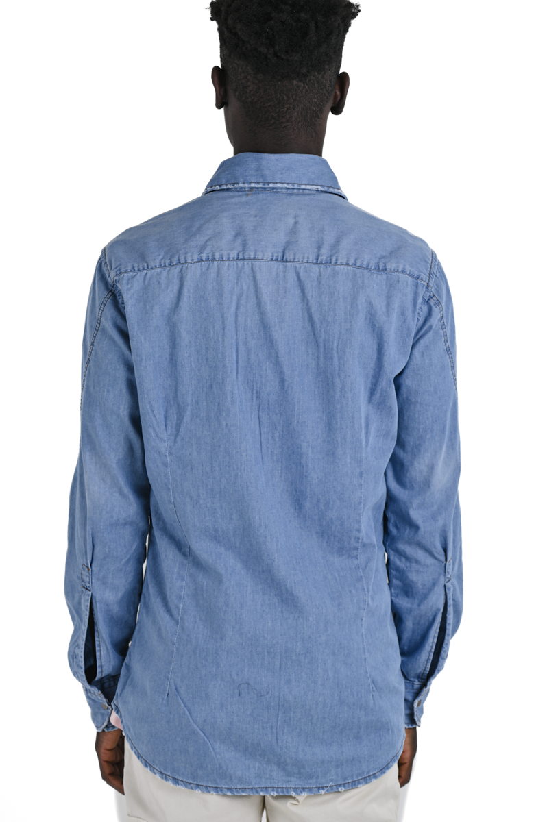 Camicia in denim regular Park Music Chiaro SS25