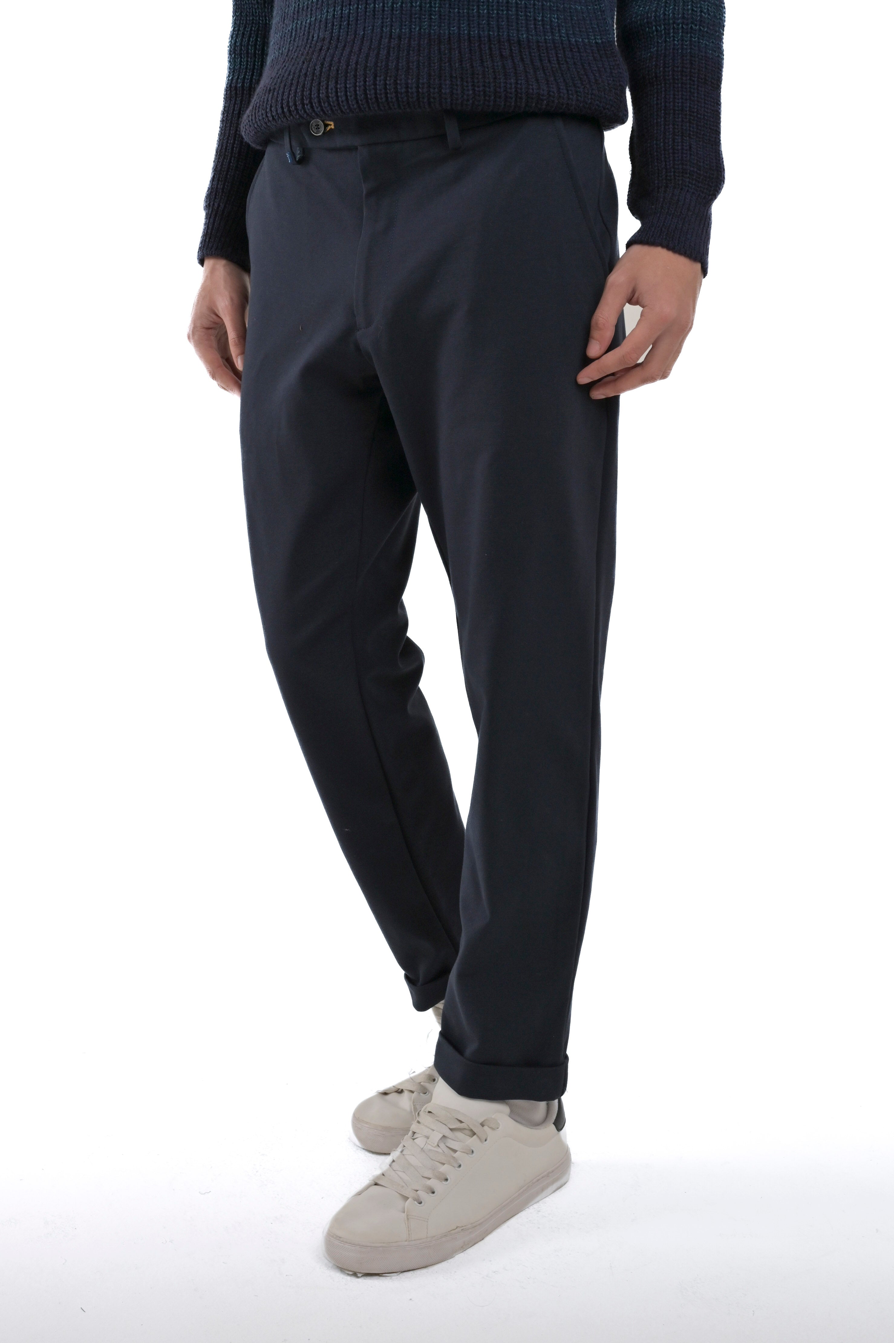 Pantaloni classici slim Racket Baton blu FW24/25