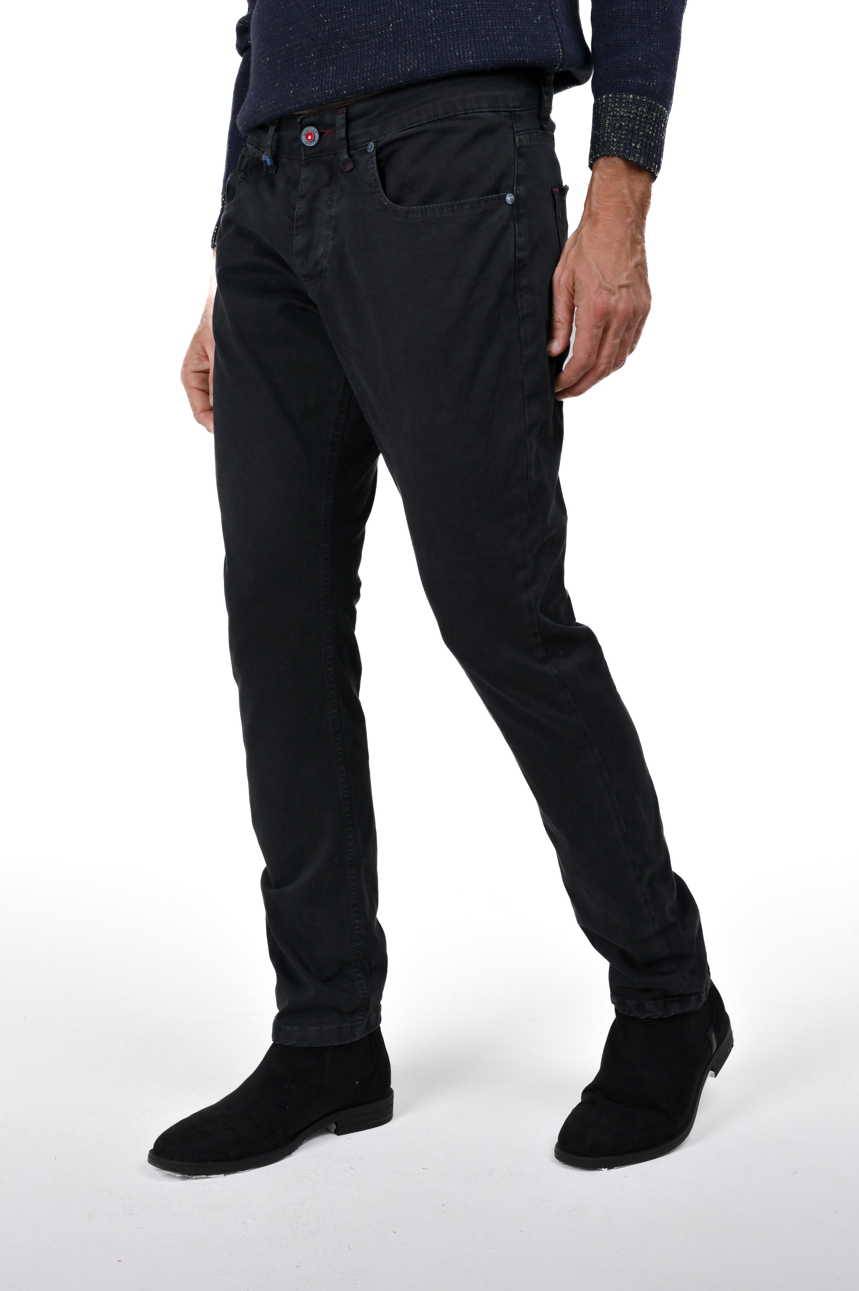 Pantaloni in cotone slim New London Gab Old Nero FW23/24