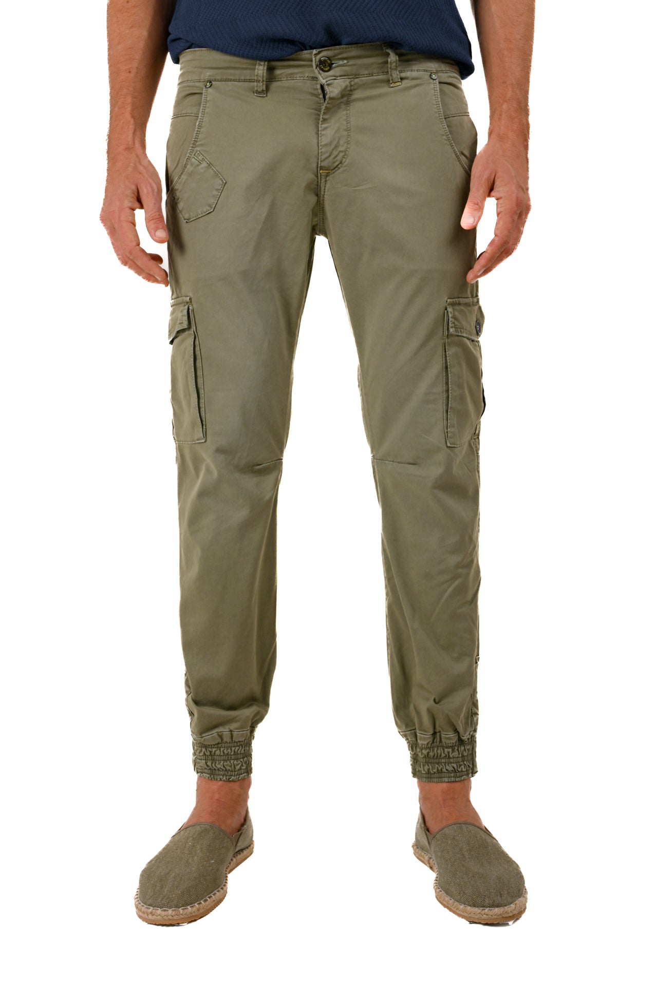 Slim Cezanne Bott green cotton trousers SS22