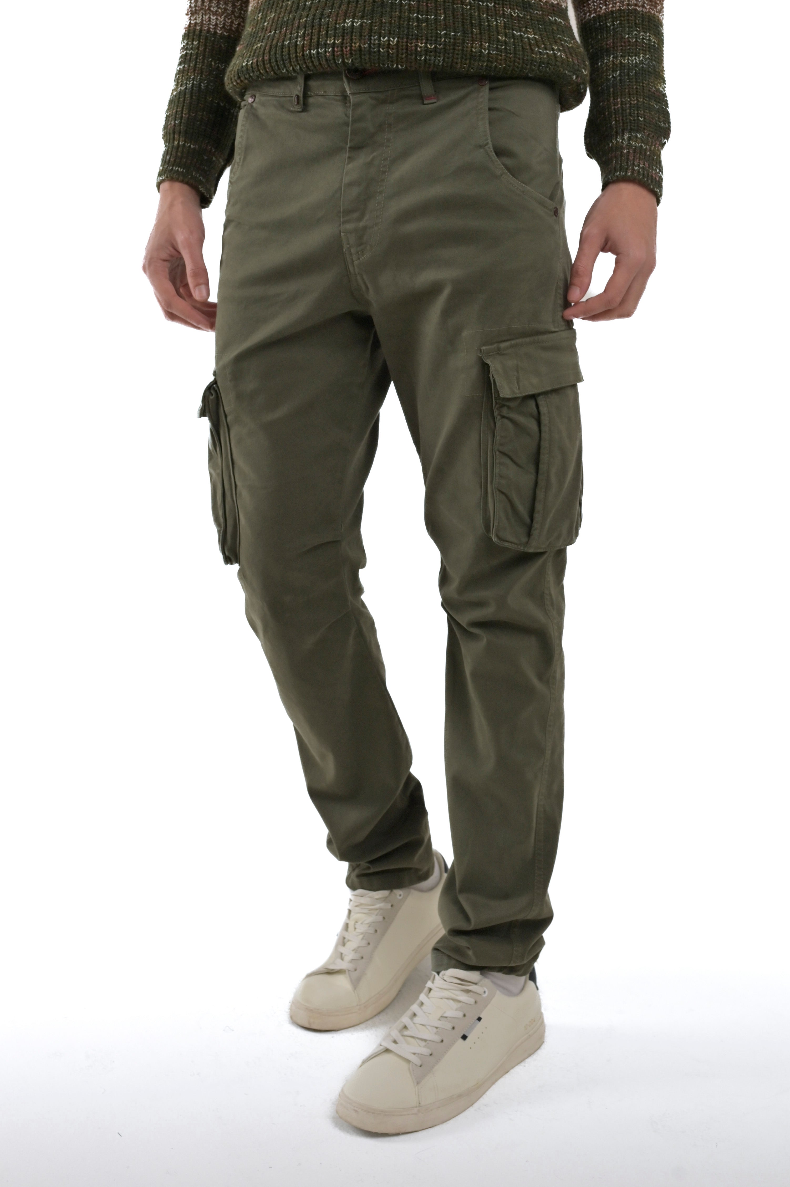 Pantaloni in cotone regular Marktas verde FW24/25