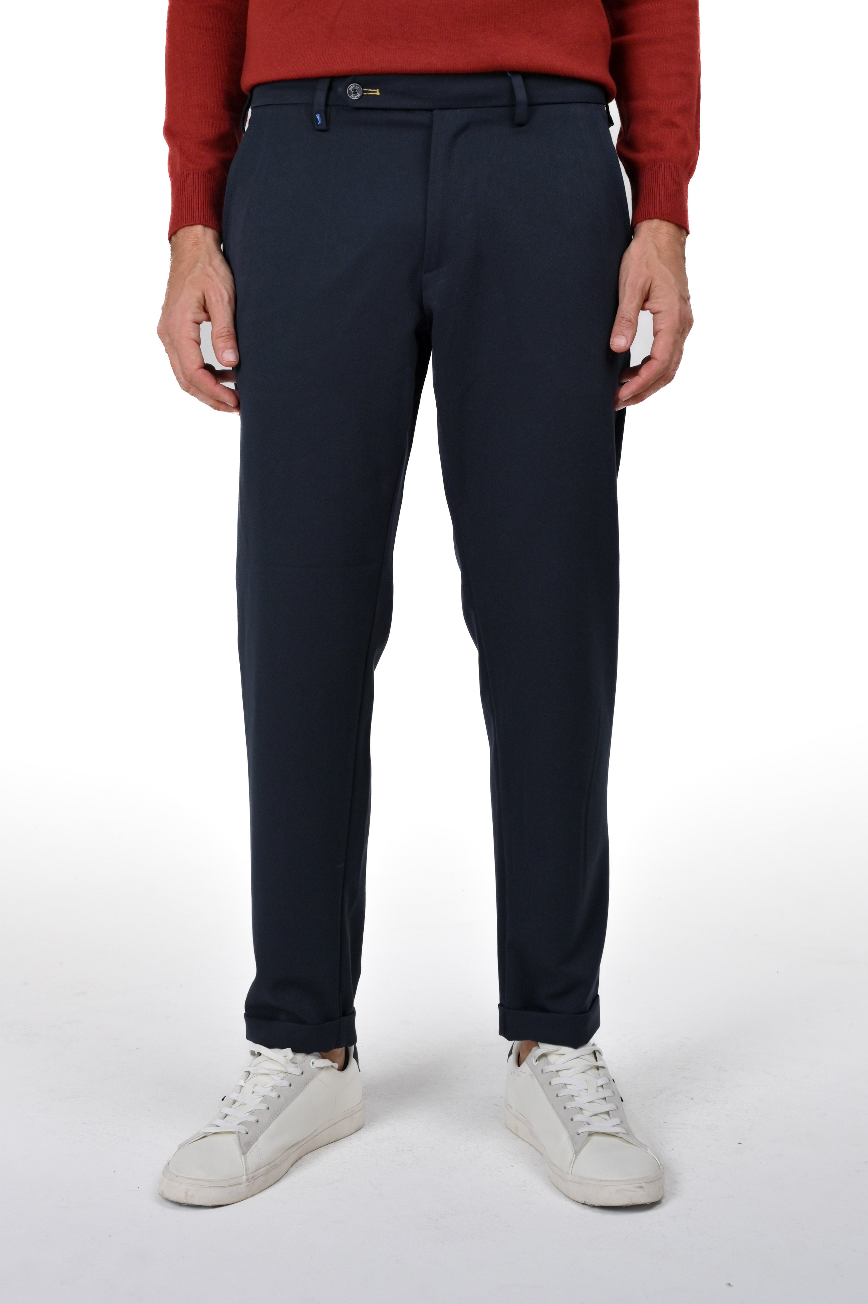 Pantaloni classici slim Racket Wool blu FW24/25