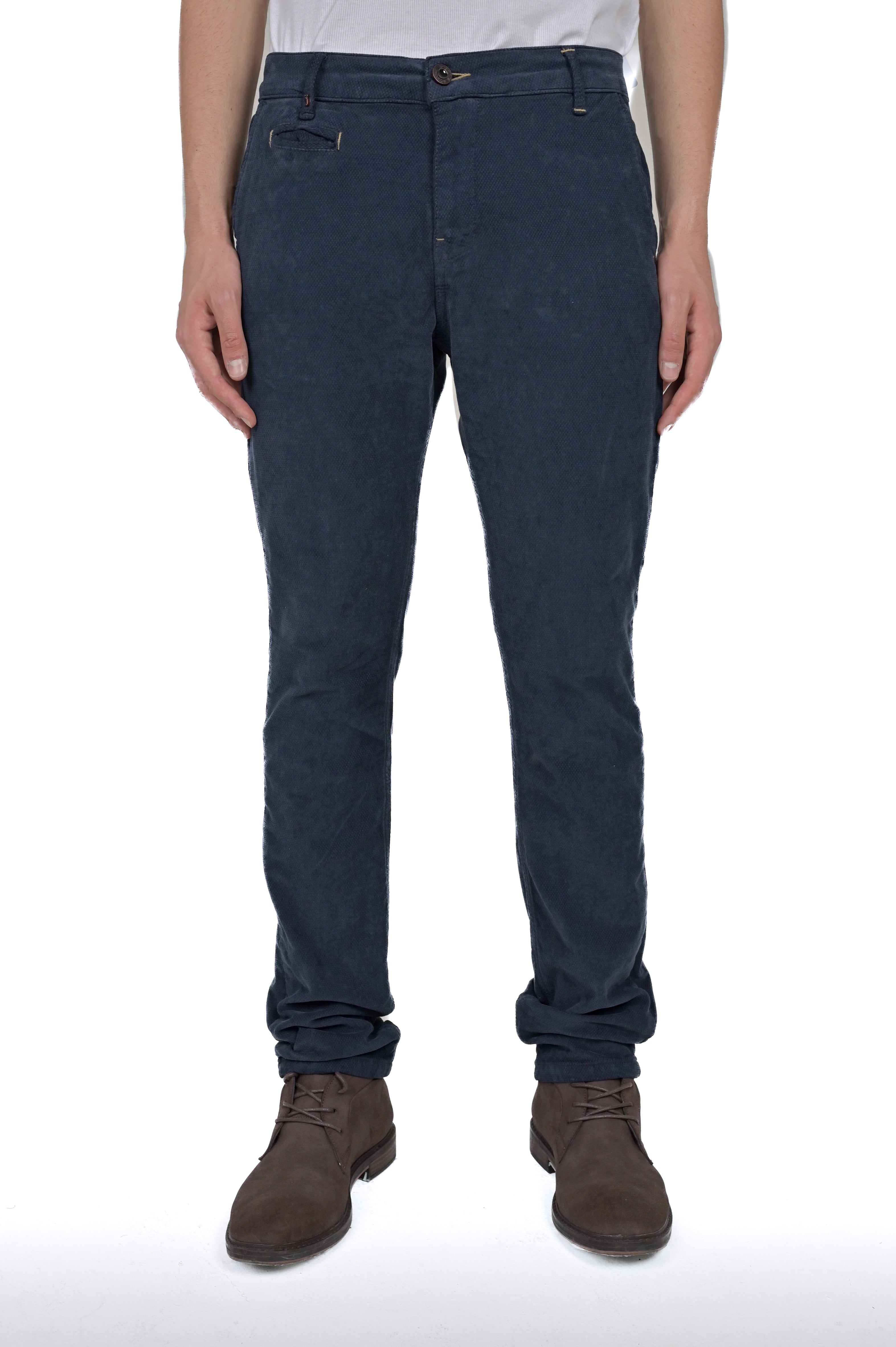 Pantaloni in velluto slim Kinos Terra blu FW24/25