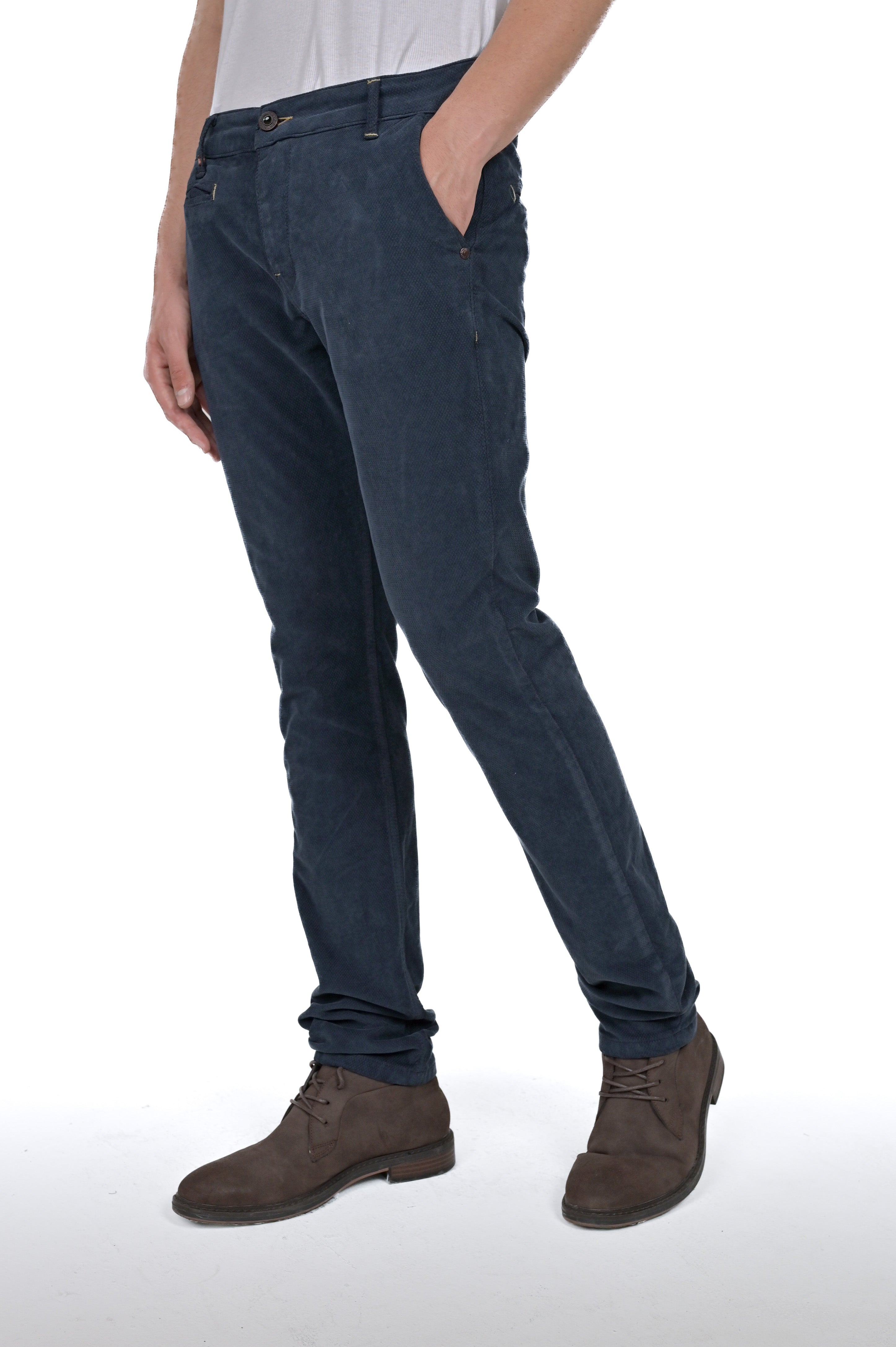 Pantaloni in velluto slim Kinos Terra blu FW24/25