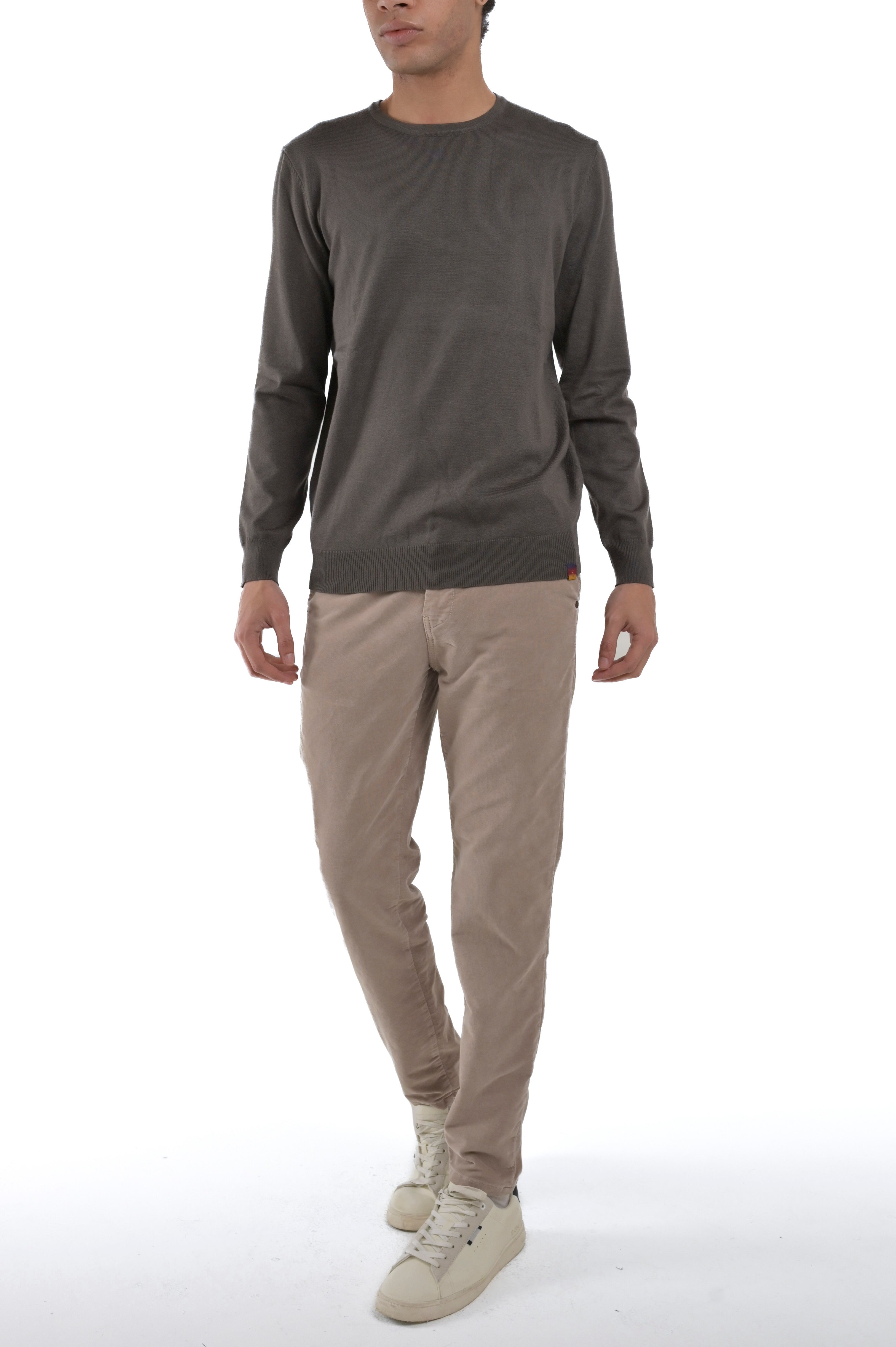 Pantaloni in cotone slim Sonic Smoth beige FW24/25