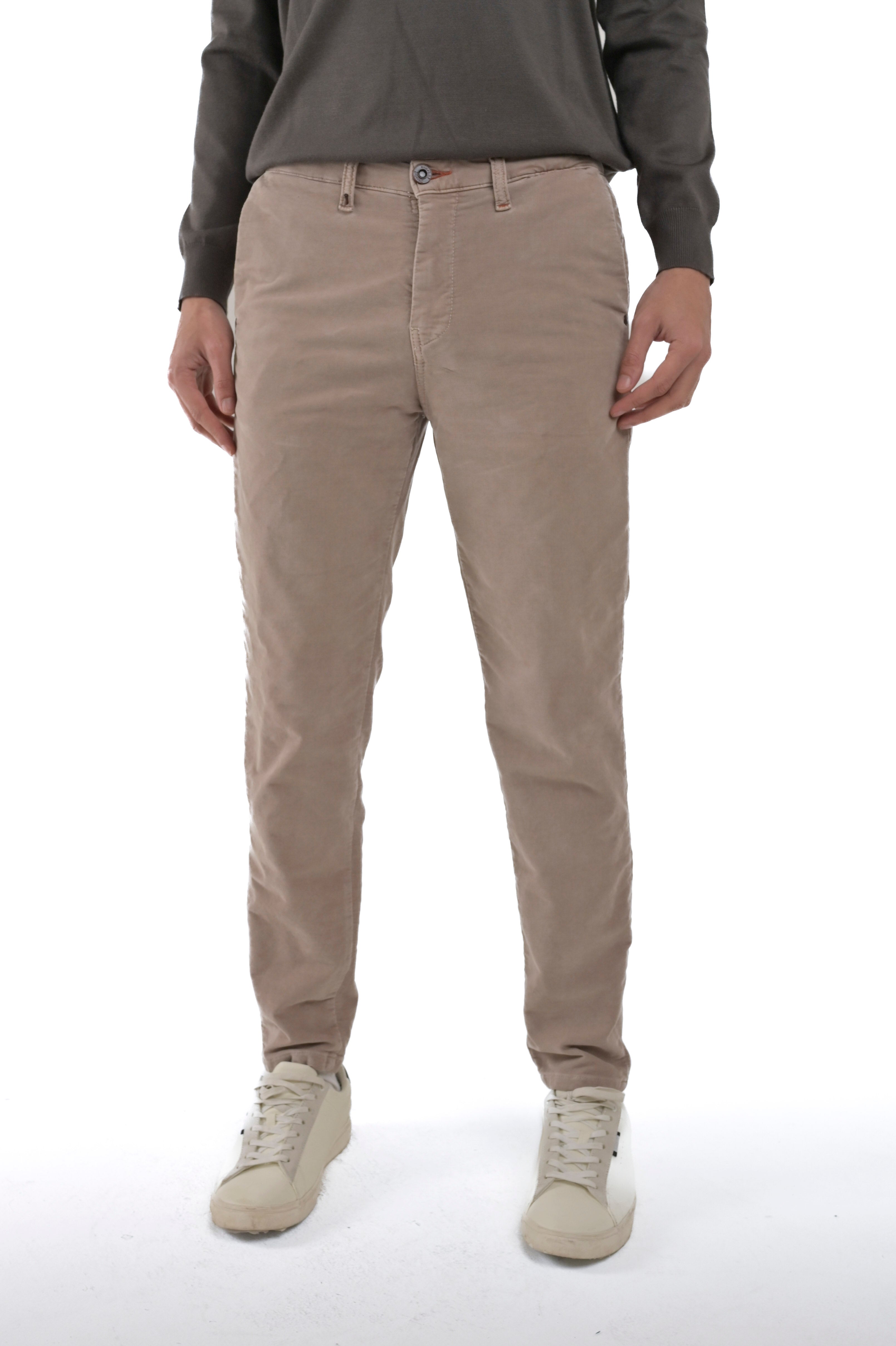 Pantaloni in cotone slim Sonic Smoth beige FW24/25