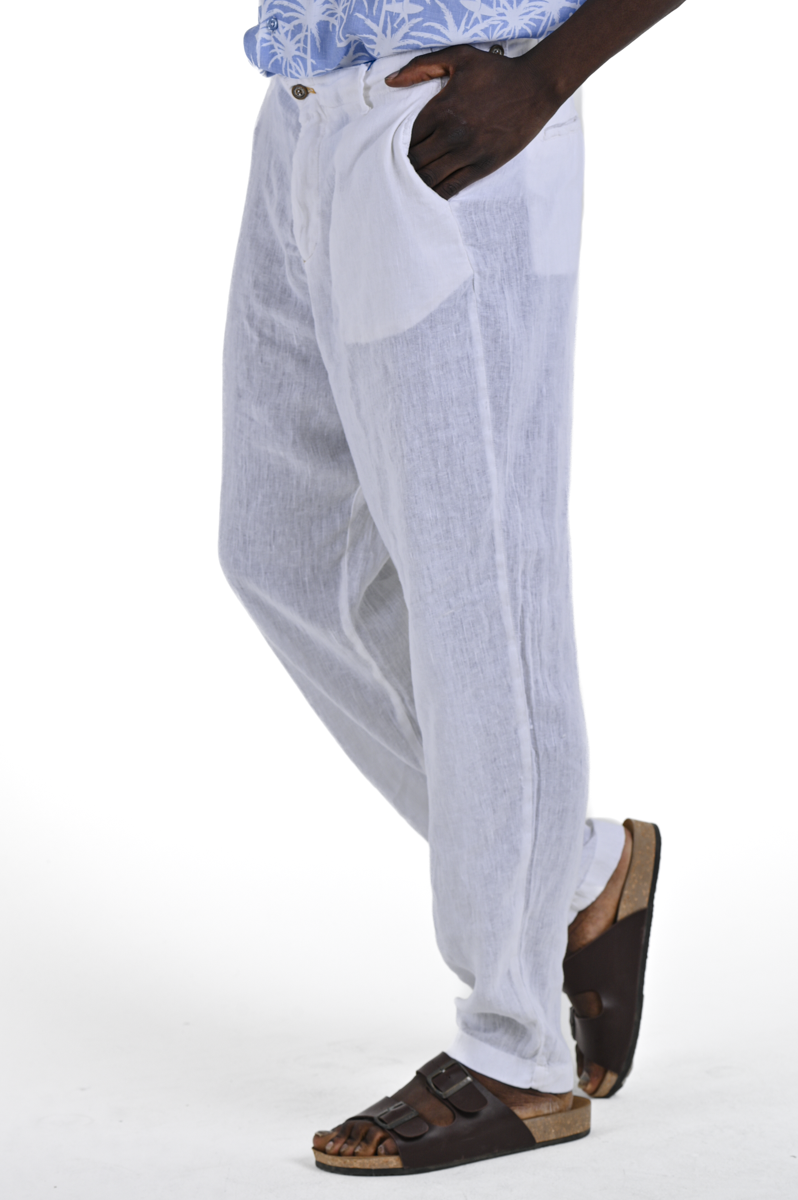 Loose Ball Linen Pants White SS24