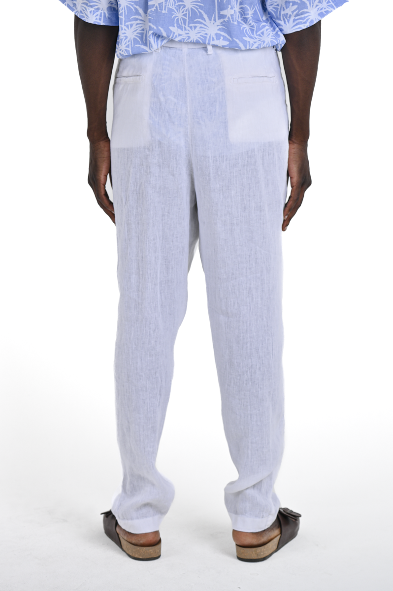 Pantaloni loose Ball Lino Bianco SS24