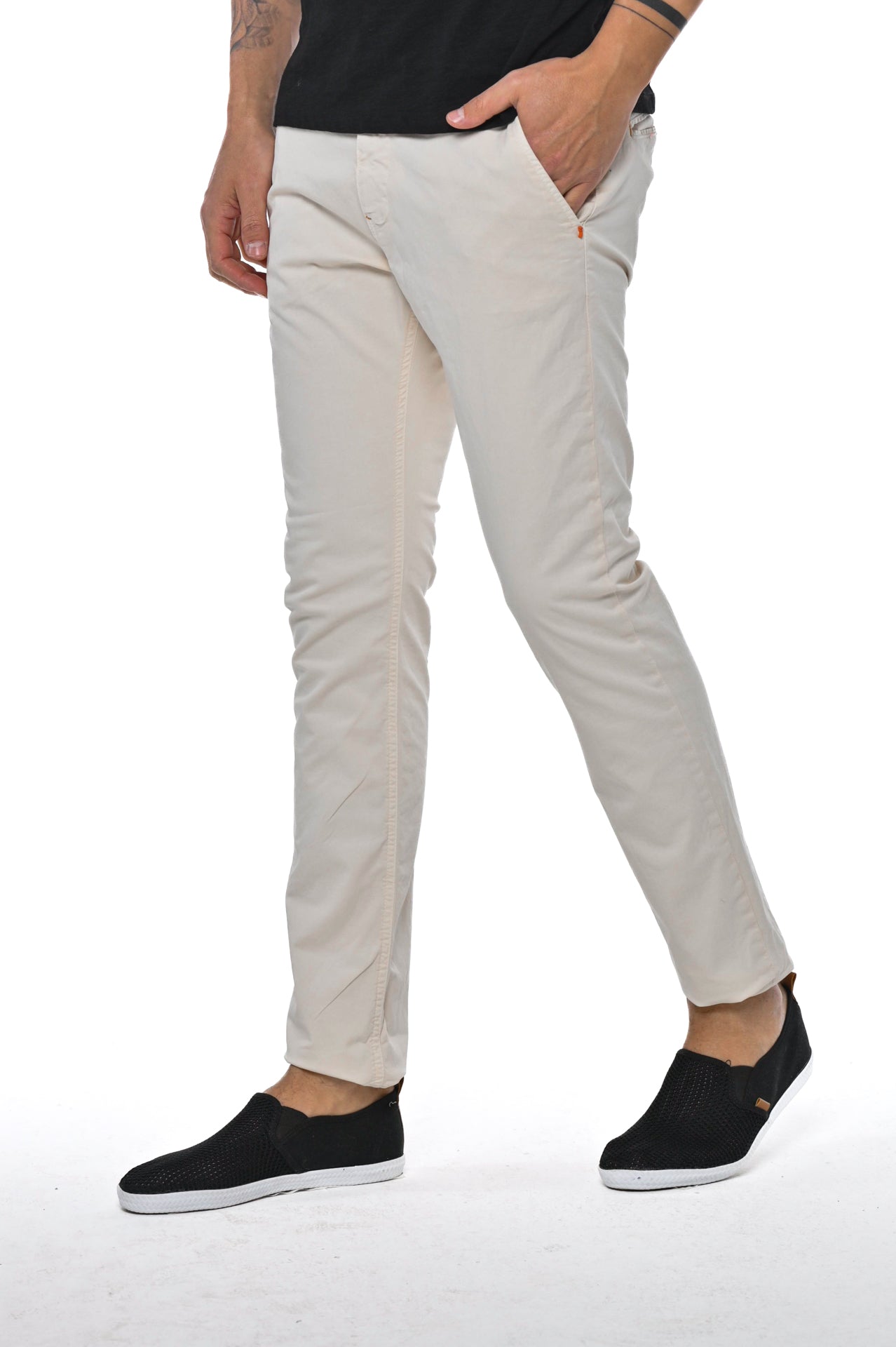 Kinos Cream SS24 slim trousers