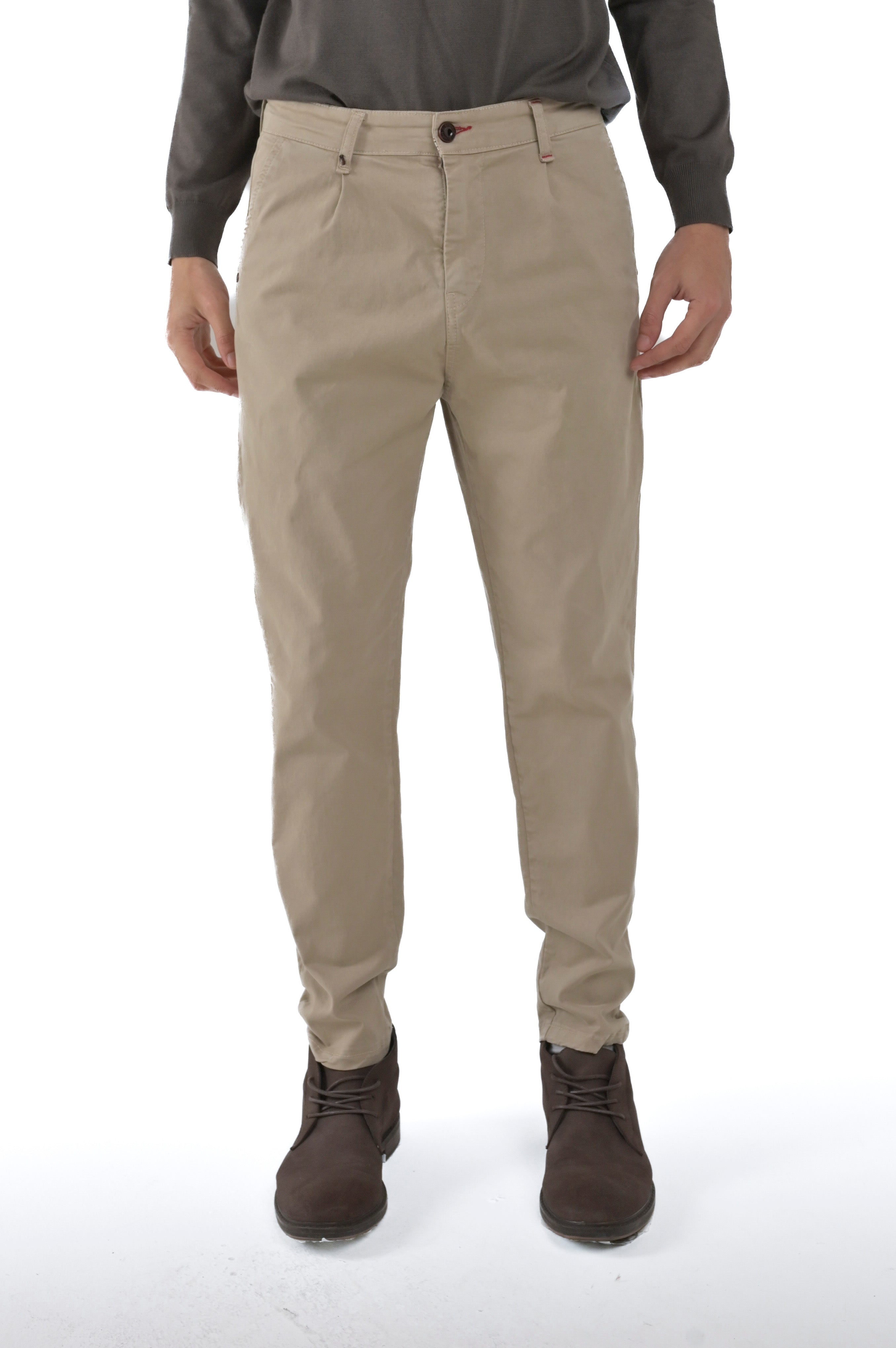 New Private Gab Beige Tapered Cotton Pants FW24/25