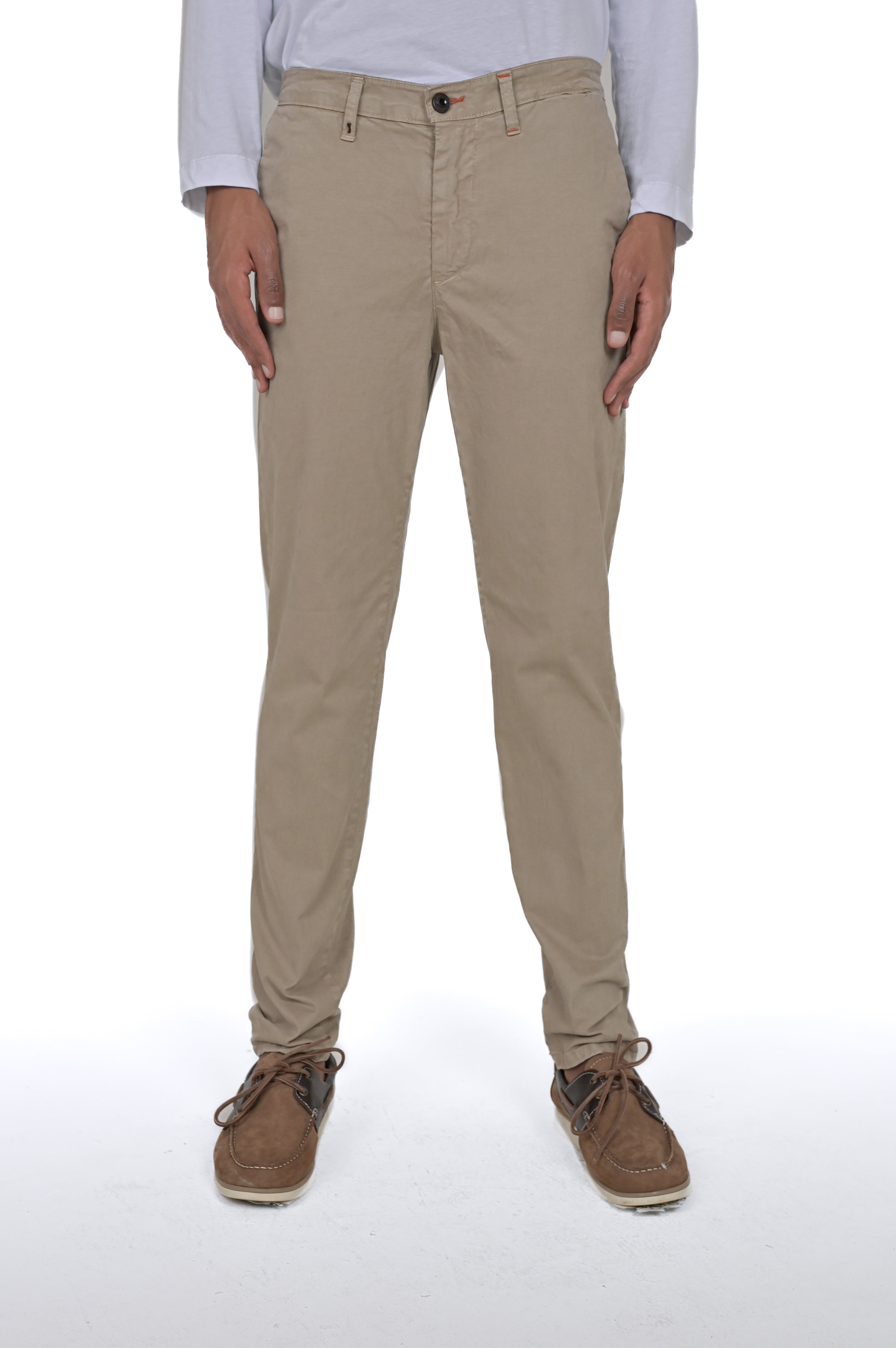 Pantaloni in cotone slim Sonic Raso beige FW24/25