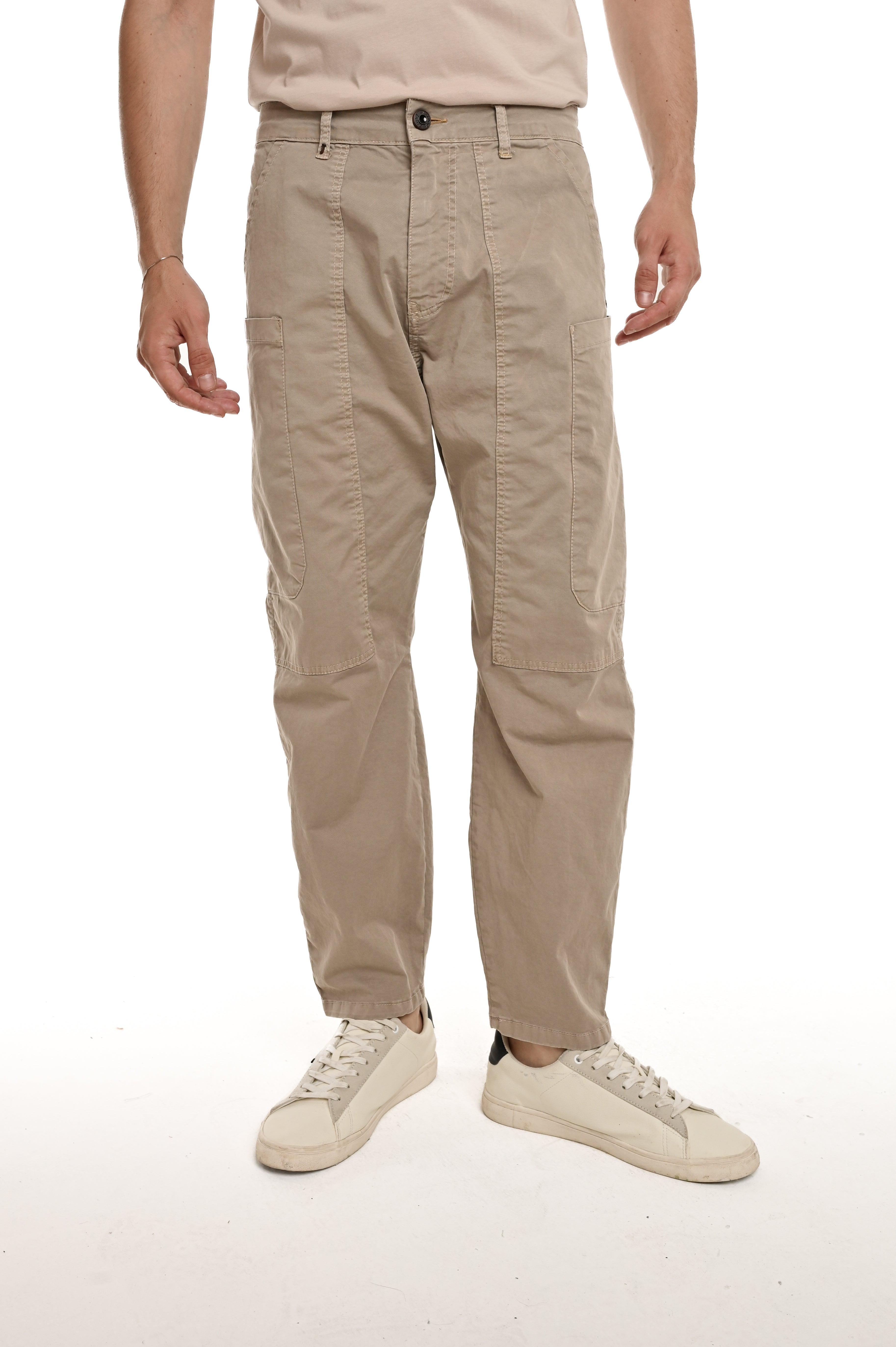 Pantaloni in cotone loose Booba beige SS25