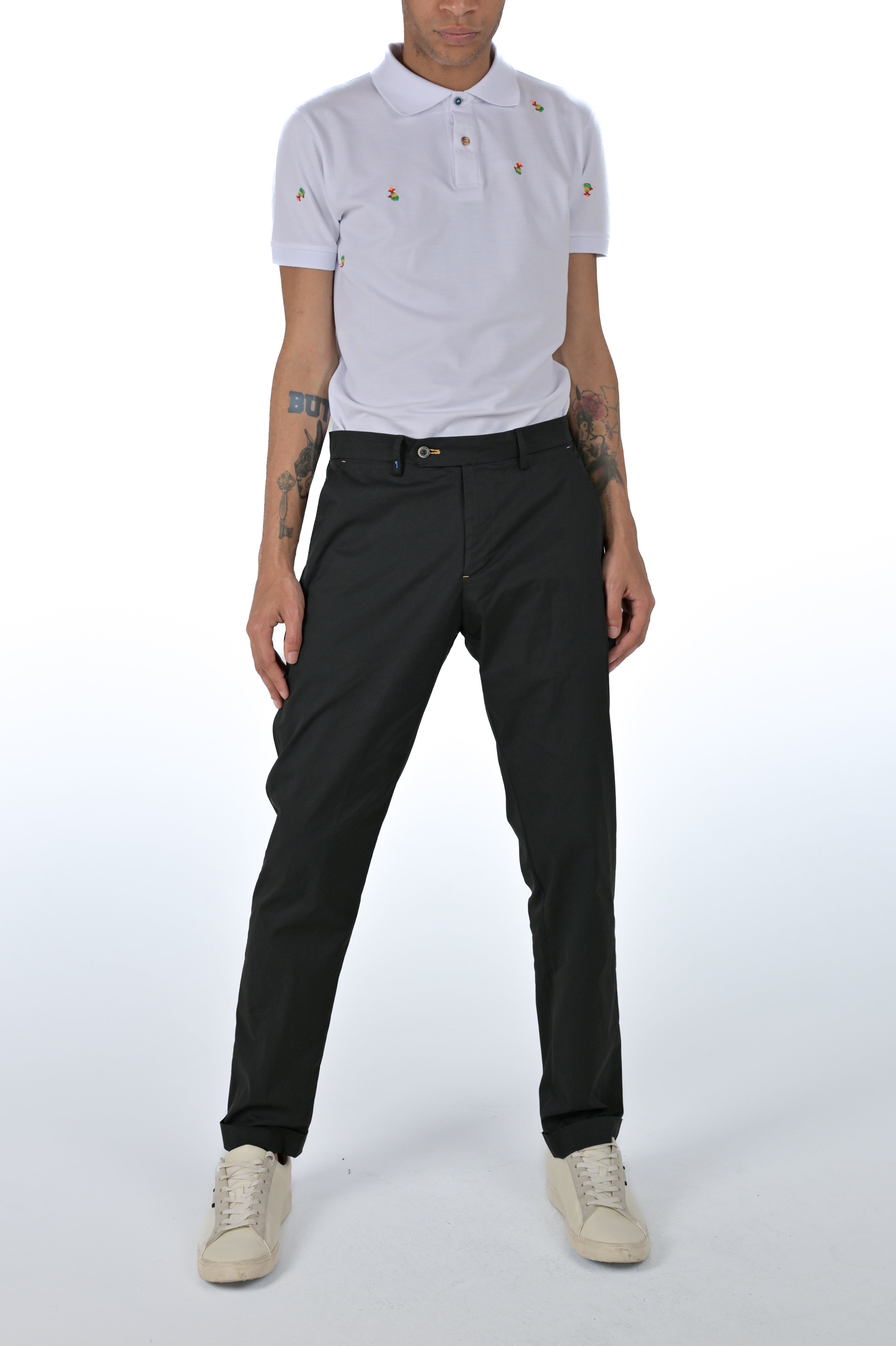 Pantaloni classici slim Racket Ciondolo Nero SS24