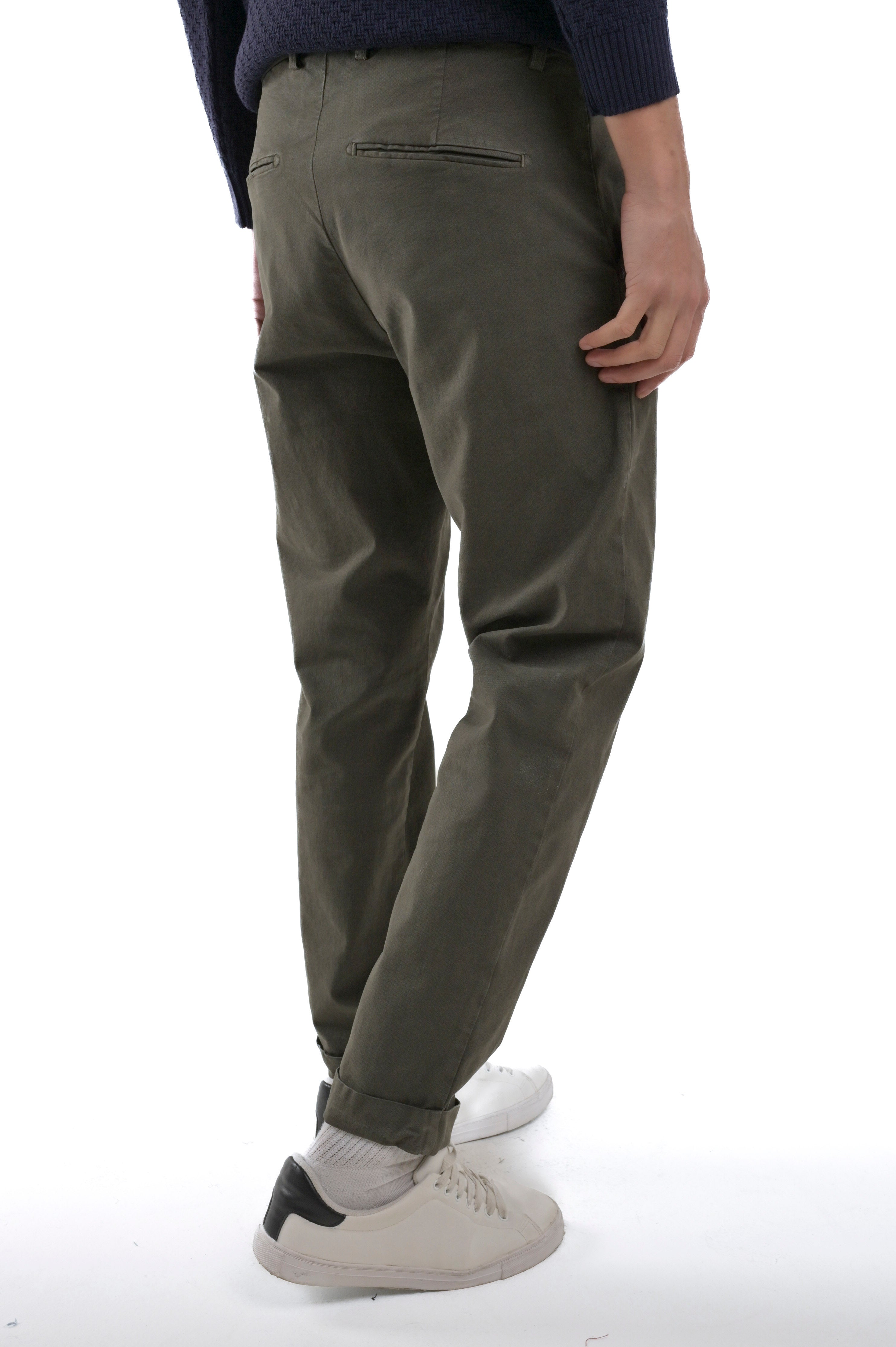 Pantaloni classici slim Racket Seneca verde FW24/25