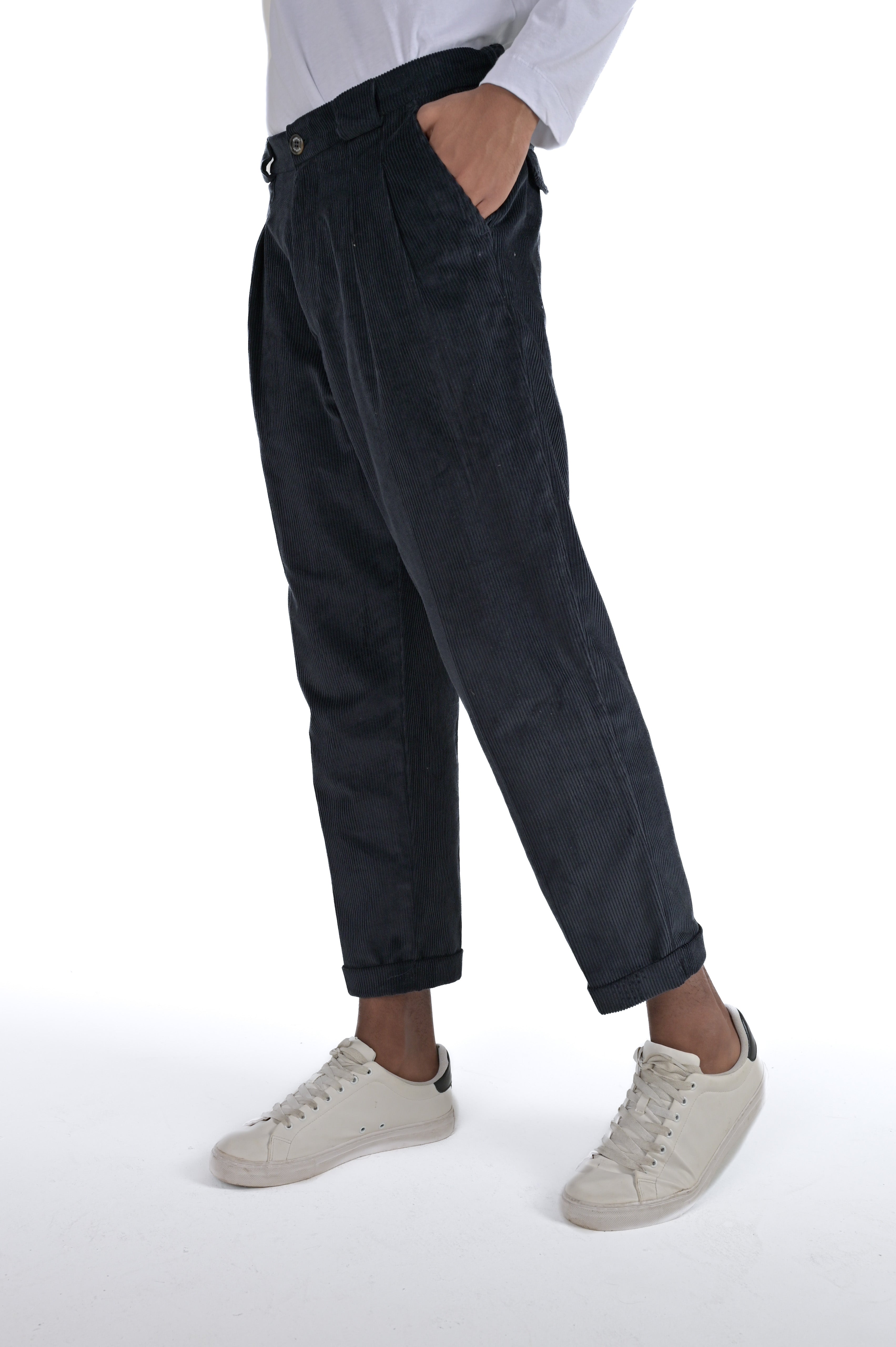 Pantaloni classici loose Dance Velluto blu FW24/25