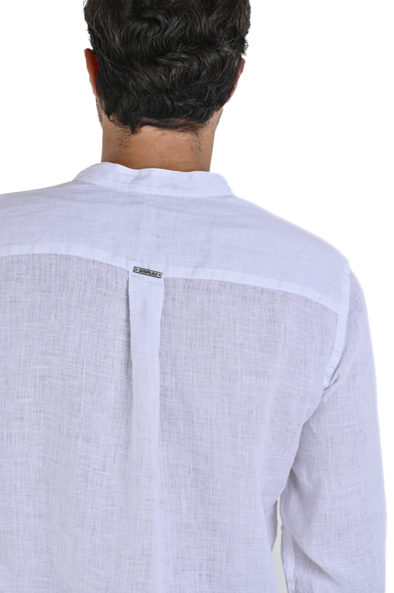 Leo Regular Linen Shirt Pocket White SS24