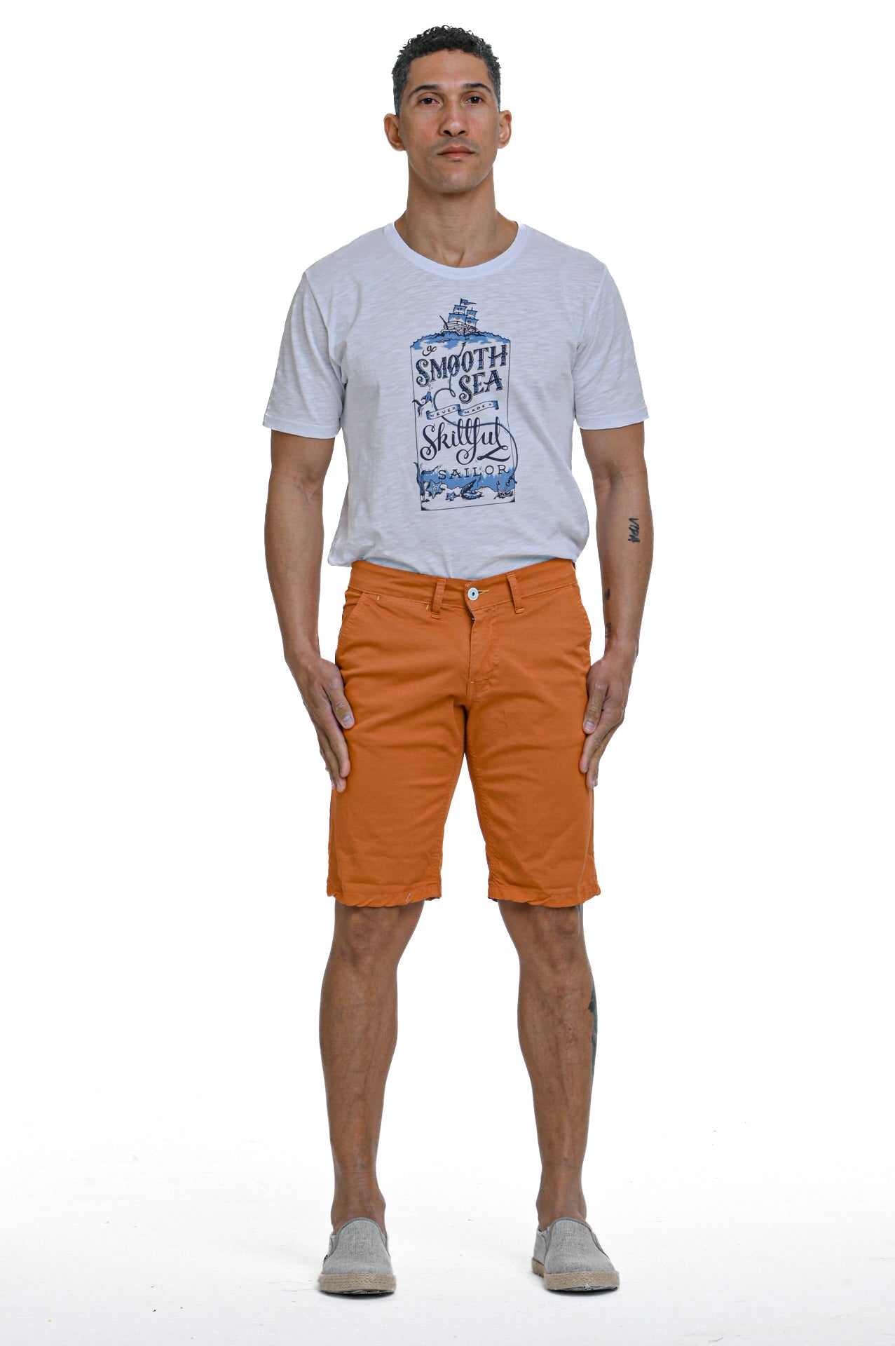 Bermuda in cotone slim Martin Arancio SS24