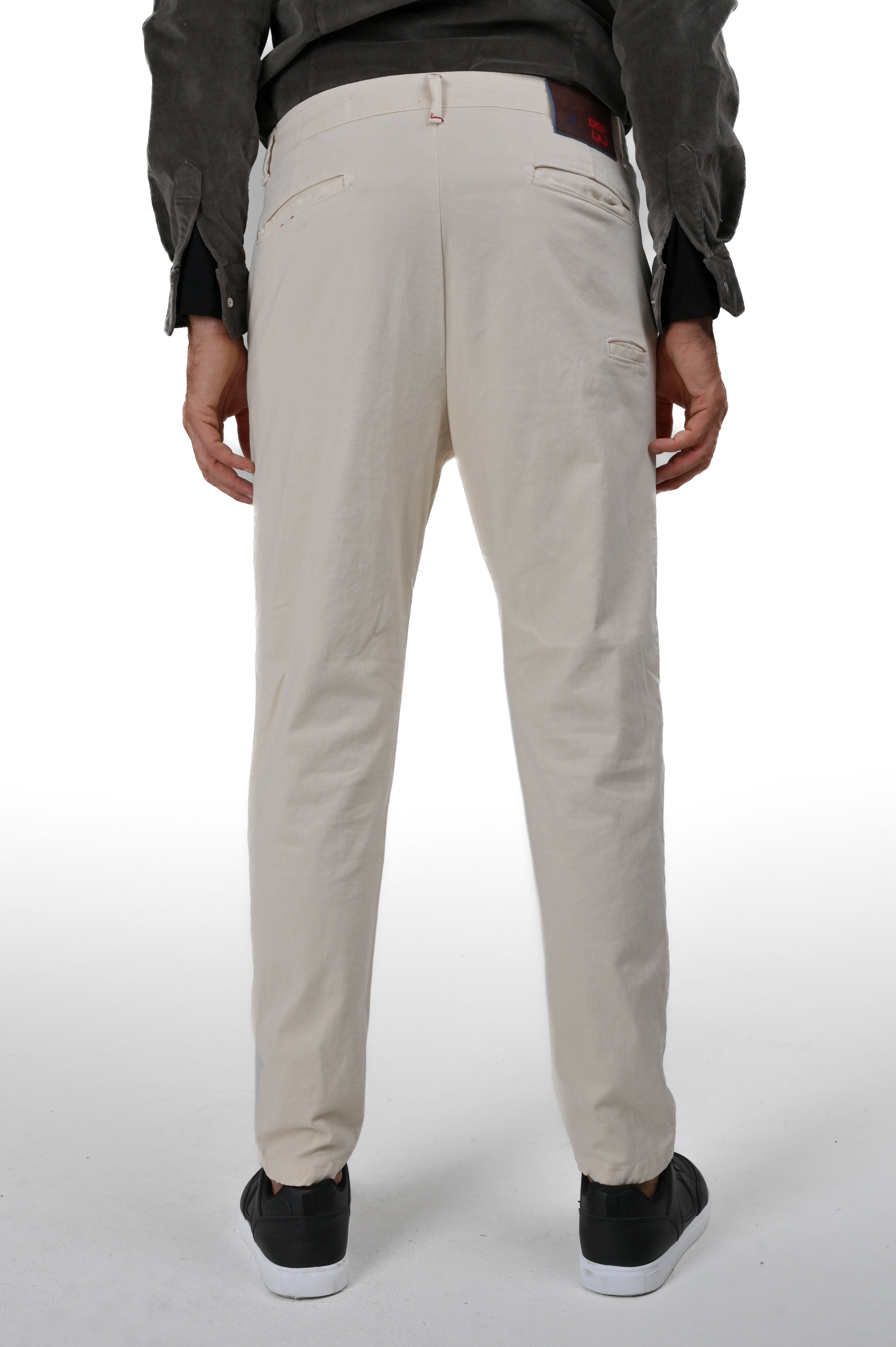 Pantaloni in cotone tapered New Private Gab Panna FW24/25