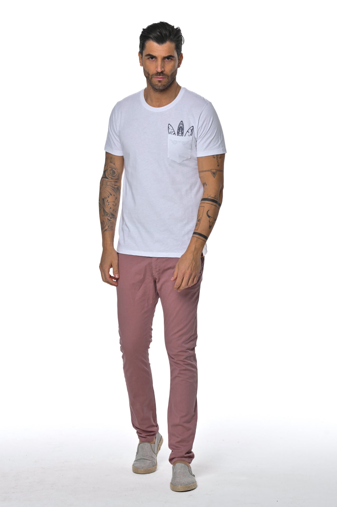 Kinos Pink slim trousers SS24