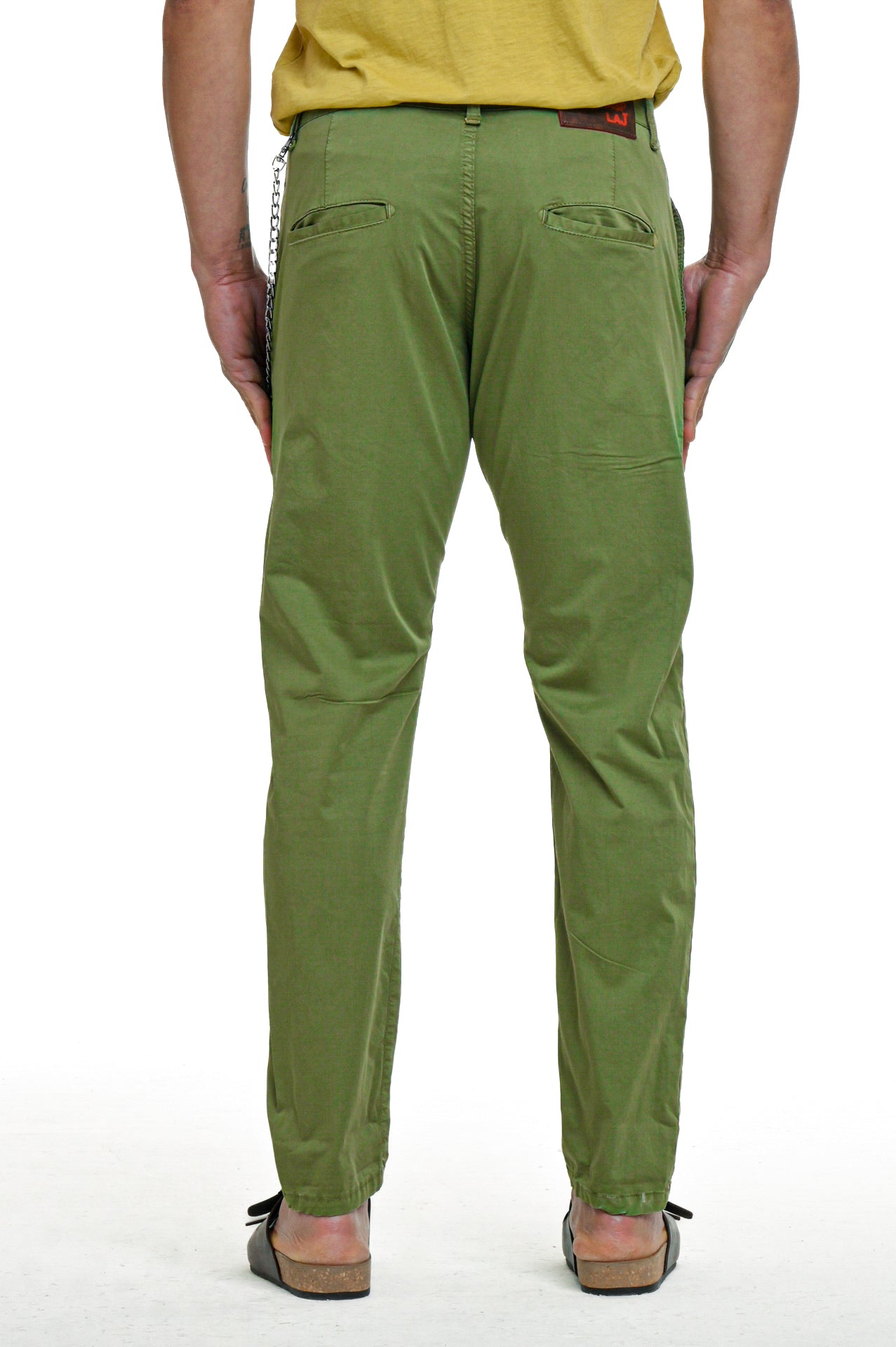 Cotton Pants Regular Panama Raso Green Pear SS23