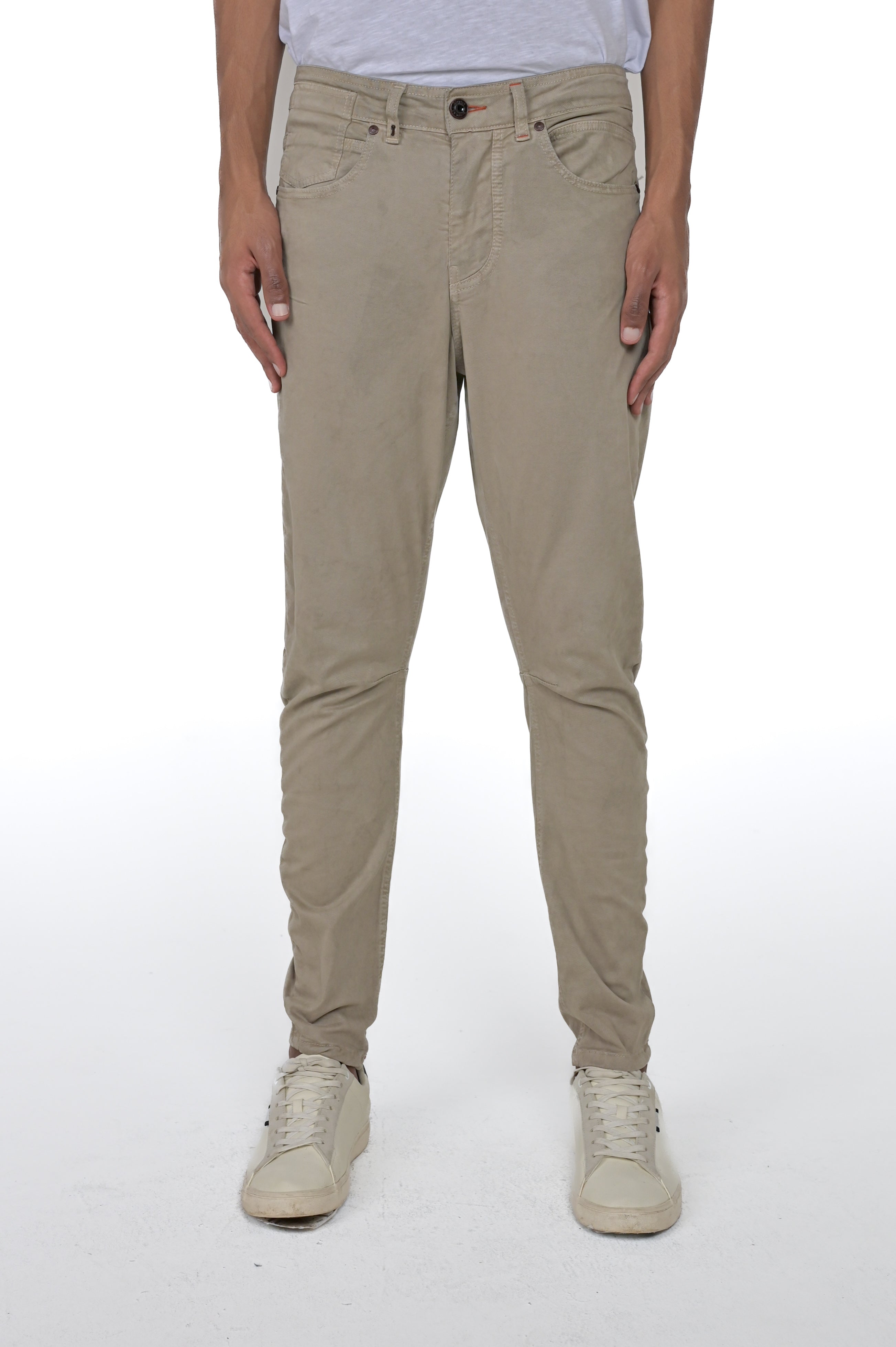 Kron Beige Tapered Cotton Trousers FW24/25